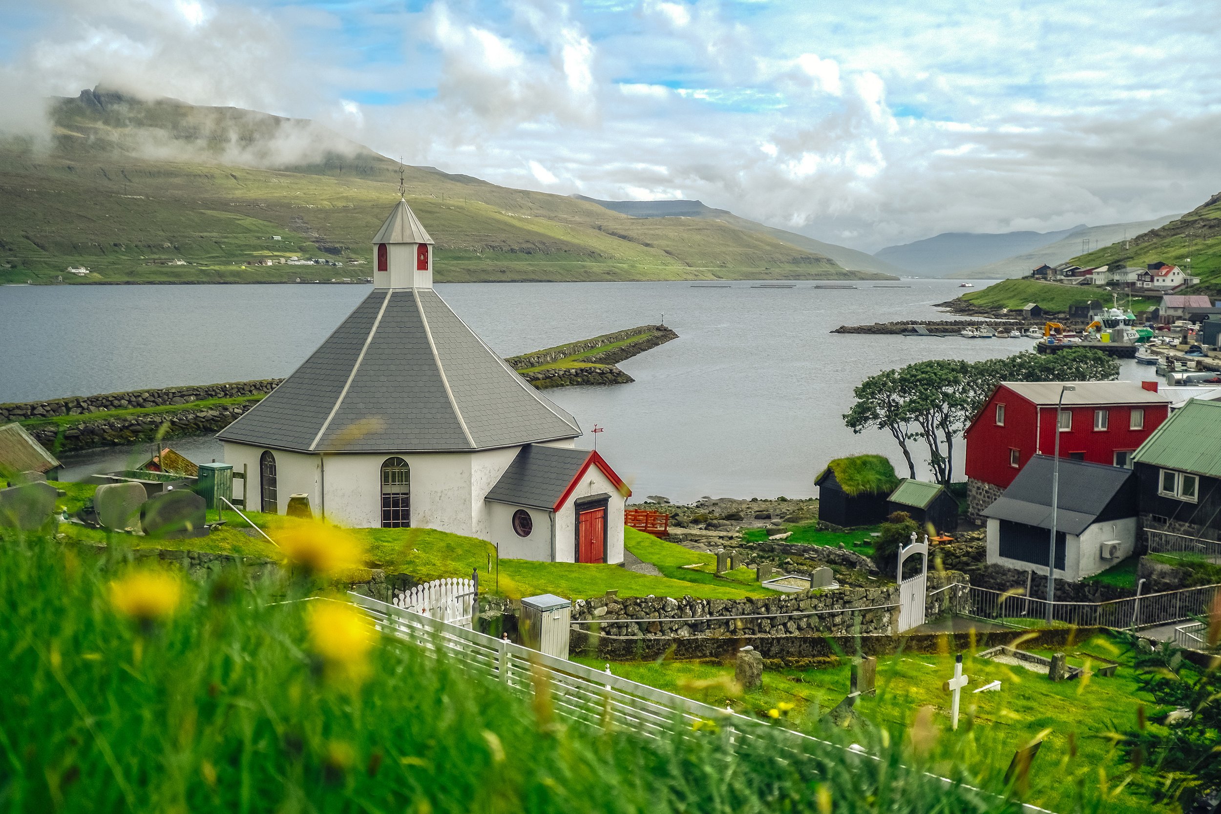 The architecture continued to capture my attention as I drove across the different islands. This was a church in a small town that seemed to effortlessly compliment the landscape around it.