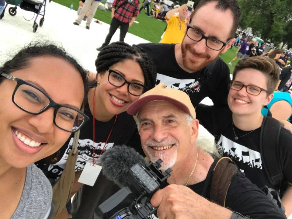 (L to R) Chantilly Mers, Claudia de la Cruz, Peter Kinoy, Joe Paparone and Emily McNeil of the New York State Poor People's Campaign: A National Call for Moral Revival during the 40 Days of Action in 2018
