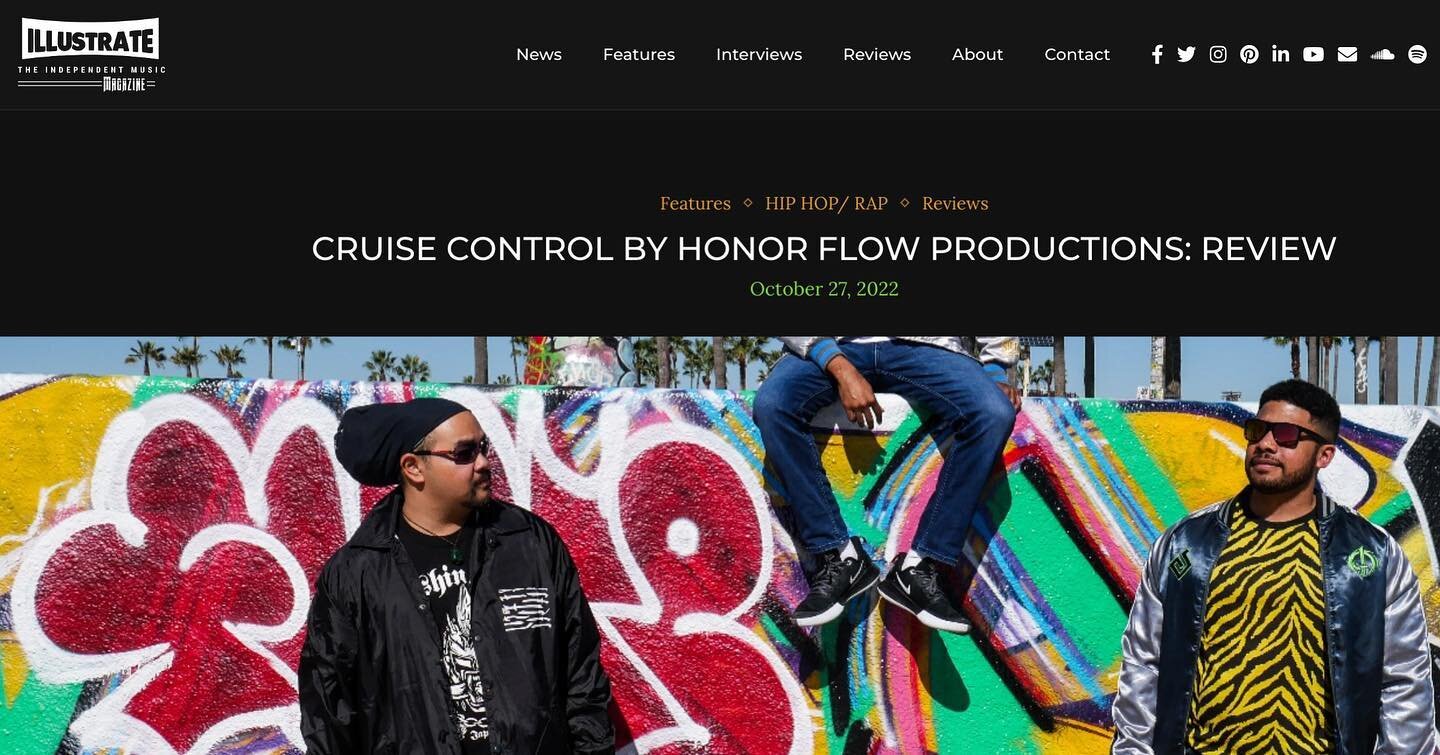 As @willsmith once said... &quot;Just cruisin.&quot; Thank you @illustratemagazine for the super dope write up on @honorflowproductions &quot;Cruise Control!&quot;

&mdash;&mdash;&mdash;&mdash;&mdash;&mdash;&mdash;&mdash;&mdash;&mdash;&mdash;&mdash;&