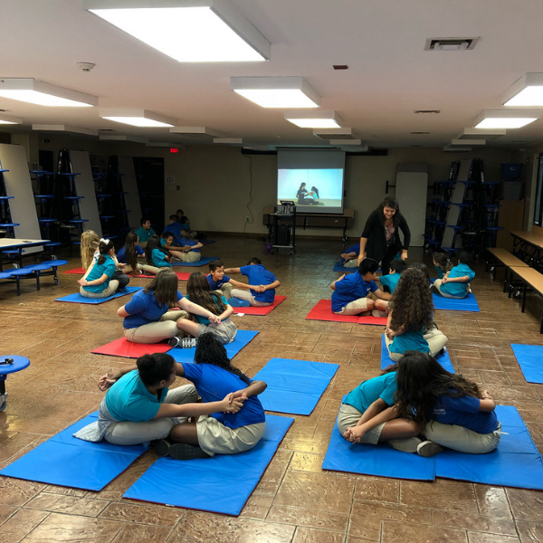 Ms. Garcia facilitating PE class at Nevada Rise Academy