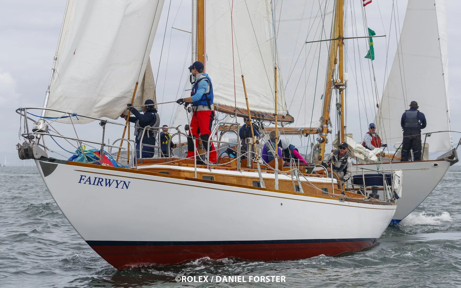 Fairwyn racing in the 2026 Rolex Big Boat Series. Photo: ROLEX / Daniel Forster.