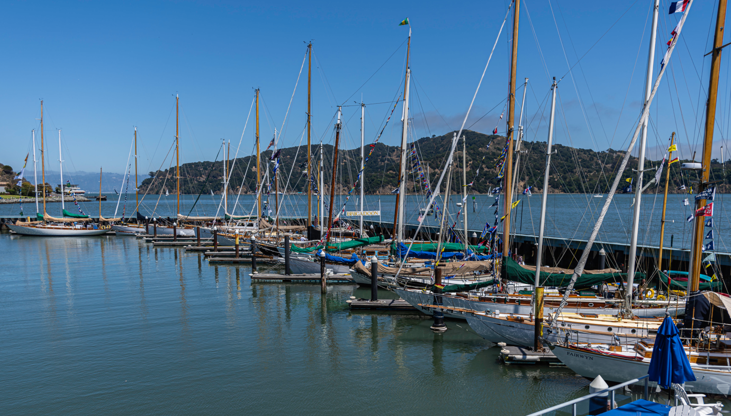 Wooden sailing boats gathered at Corinthian Yacht Club for the 2026 Master Mariners Wooden Boat Show.