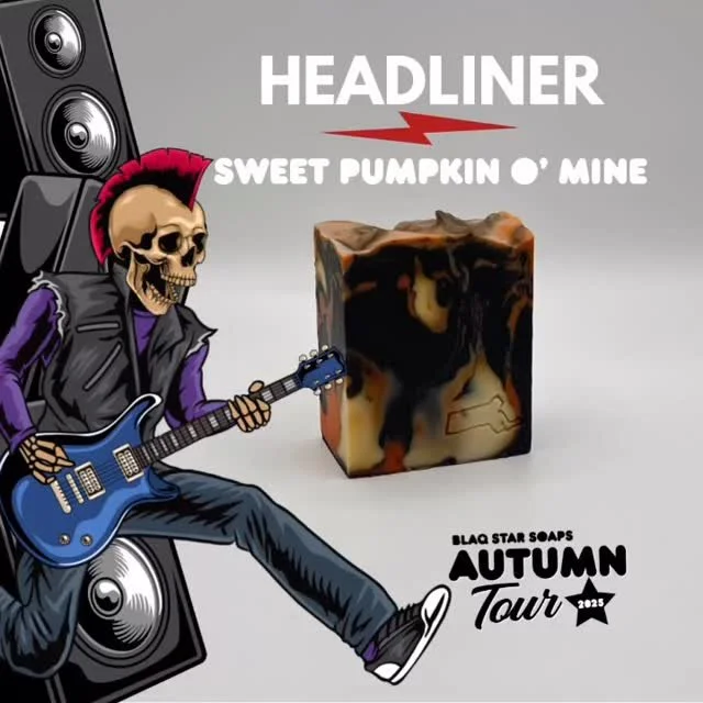 The BLAQ STAR SOAPS Autumn Tour is underway! Check out this rockin rendition of Sweet Pumpkin o’ Mine! Gracing the stage with the scent of a pumpkin crunch cake and a glow-in-the-dark presence. This tour ends November 30.
#blackownedbusiness