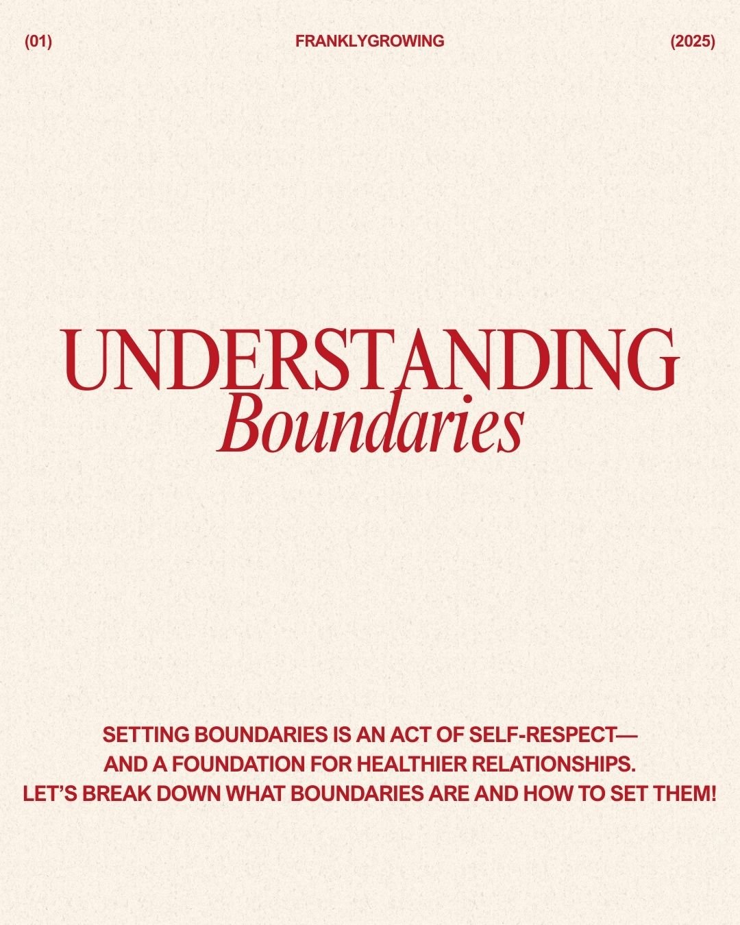 Boundaries are a form of self-love, and they are essential for our mental health. 

Key tips for setting boundaries: 
1. Be clear and assertive
2. Say &quot;no&quot; without guilt
3. Communicate your needs calmly 

Remember, boundaries aren't about c