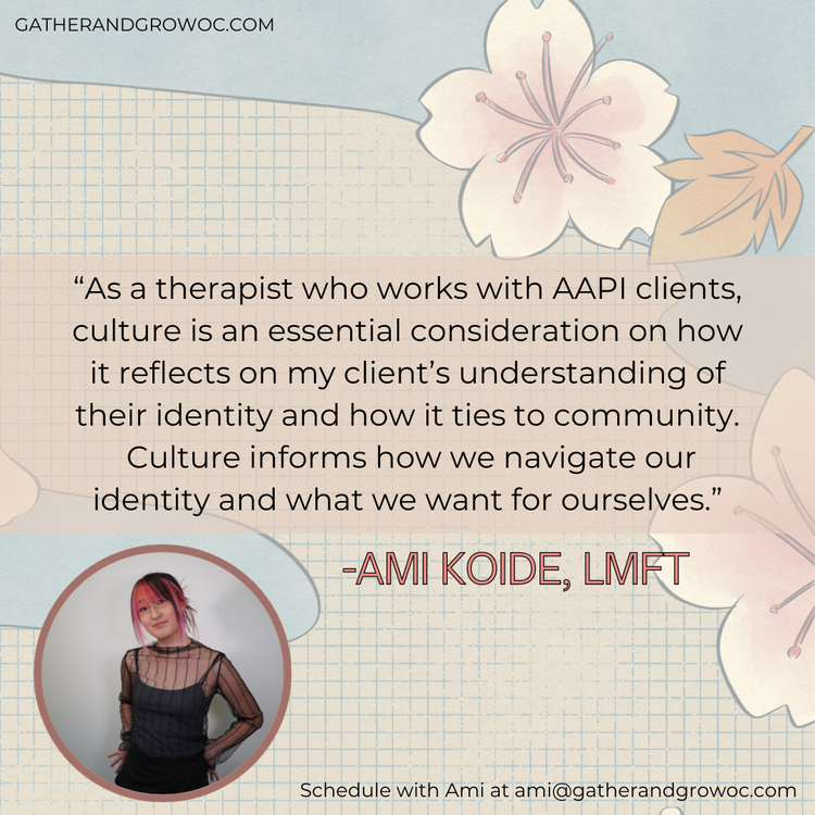 Therapy with Ami Koide within AAPI communities — Gather & Grow OC