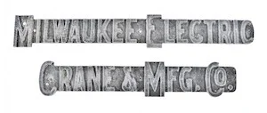 Milwaukee builders plate for EOT Crane