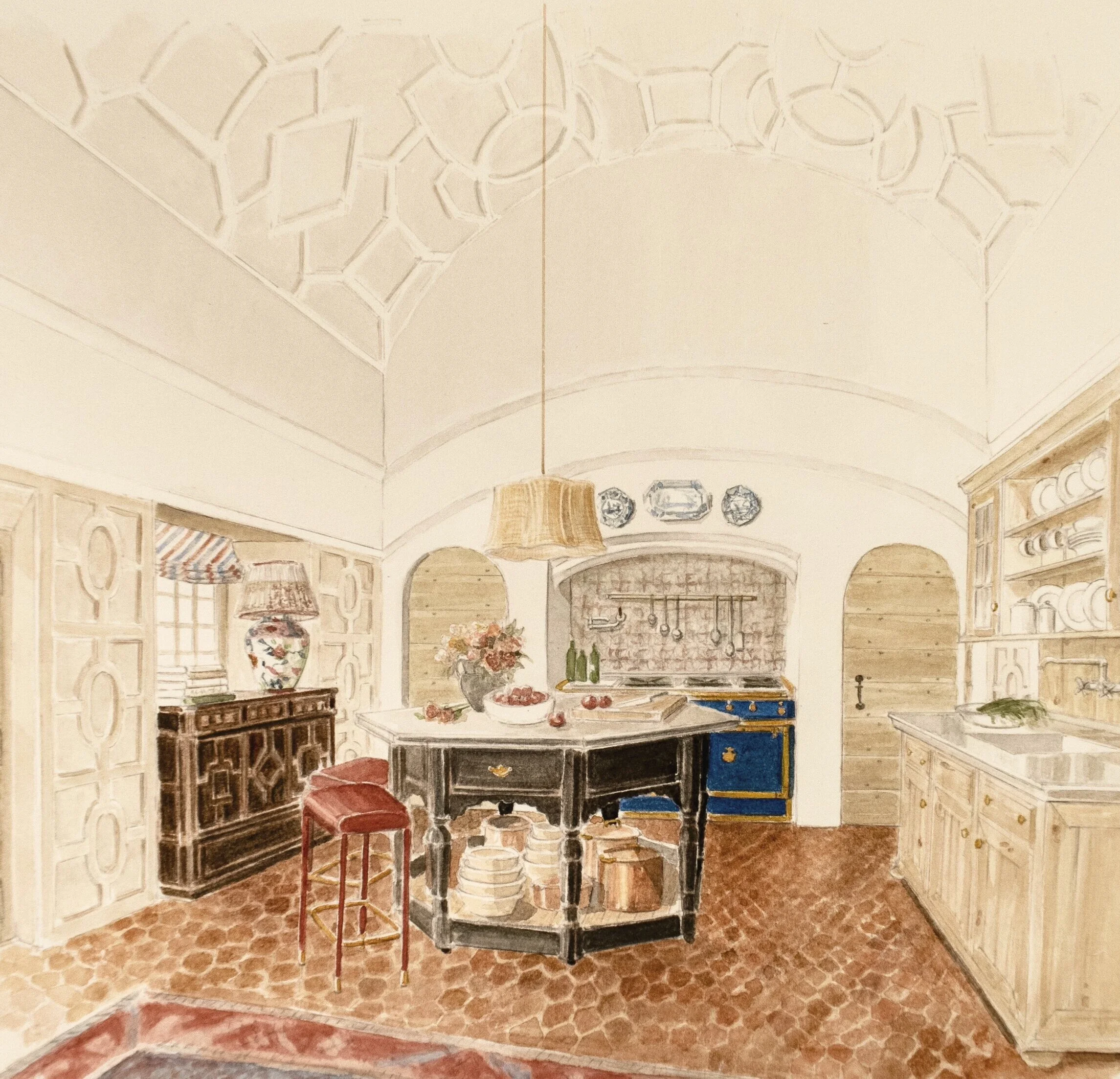 Interior Watercolor renderings, Interior Design Renderings — Lesliejon