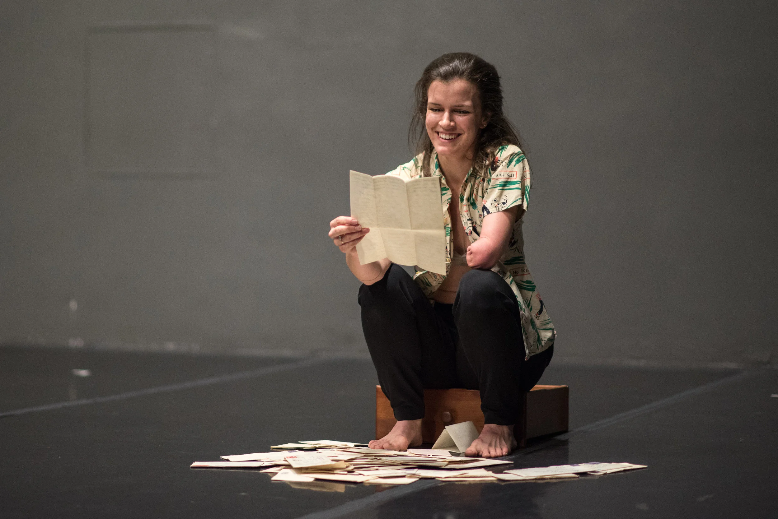 Julie Crothers performing her solo Eva Louise, April 2018, Photo by Hillary Goidell.