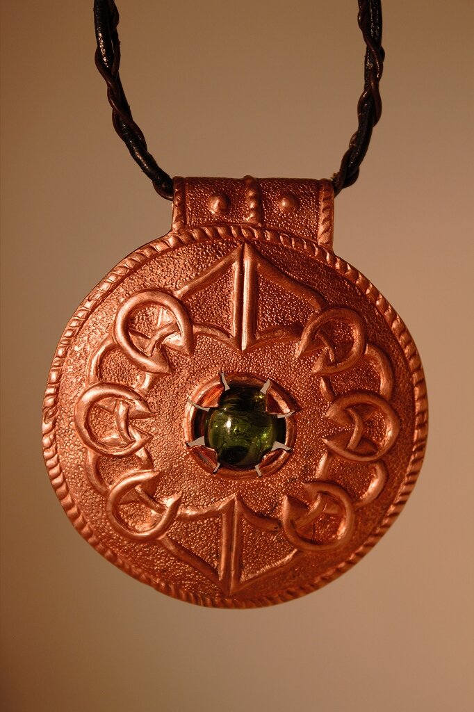 Chased Disk Pendant