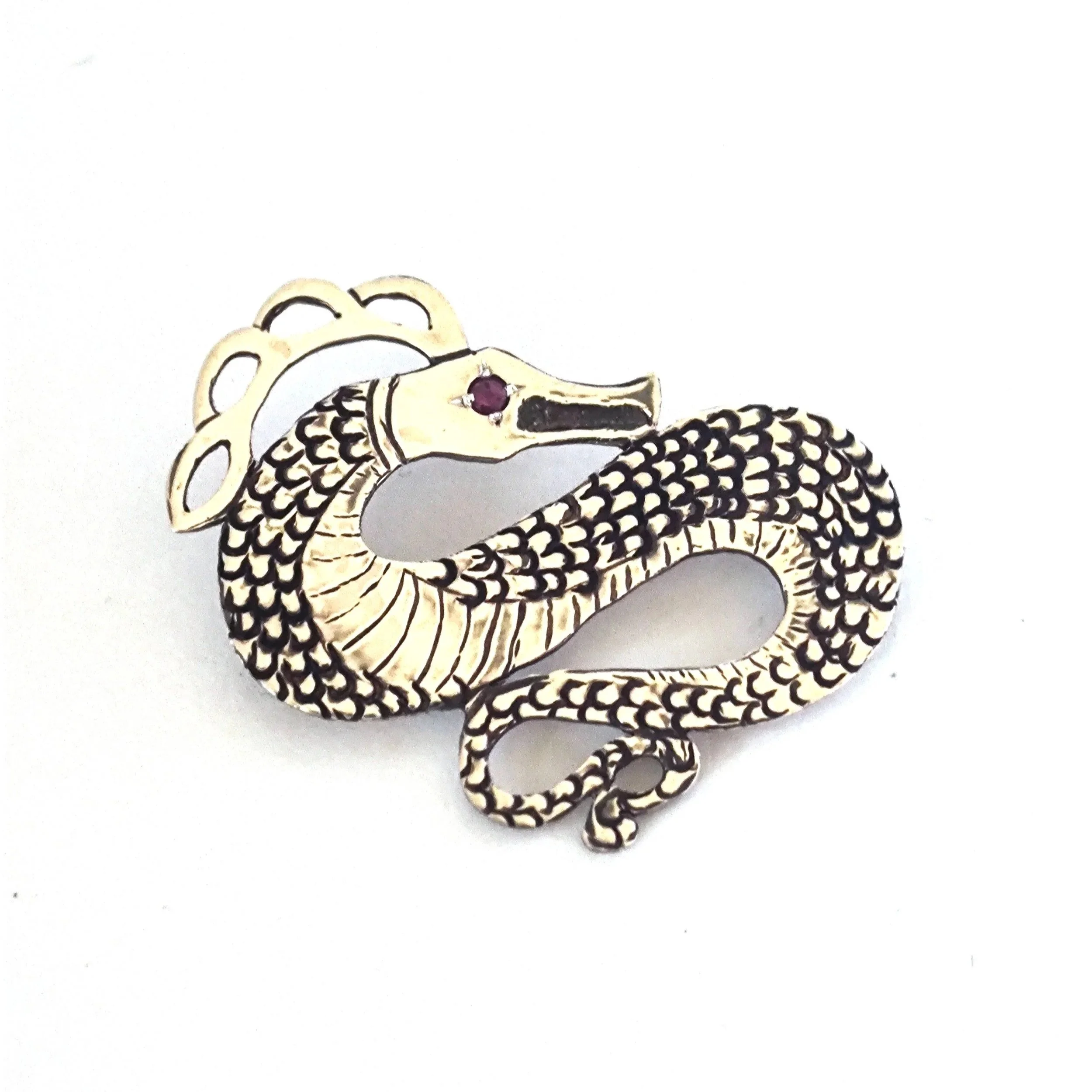 Ruby Serpent Brooch