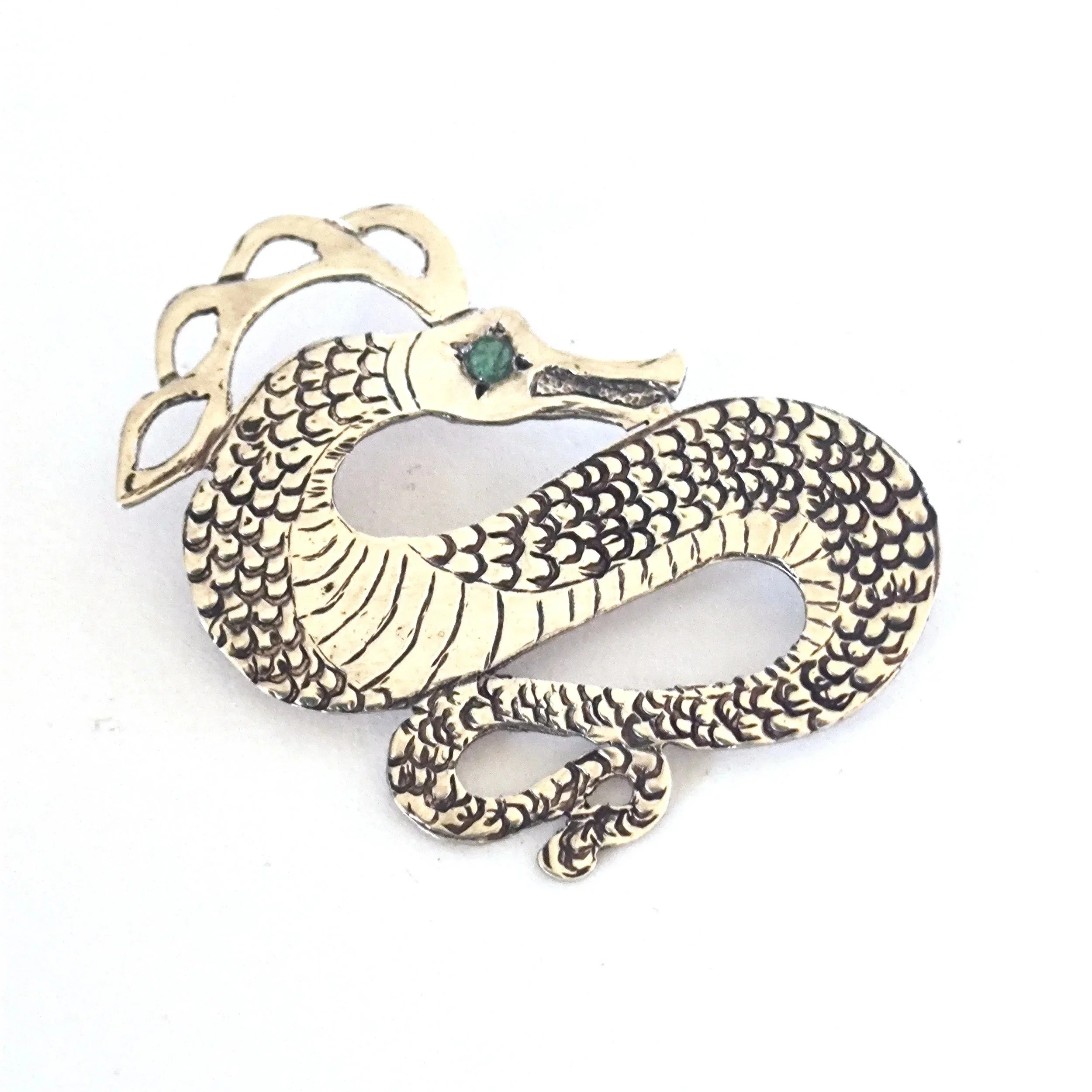 Emerald Serpent Brooch