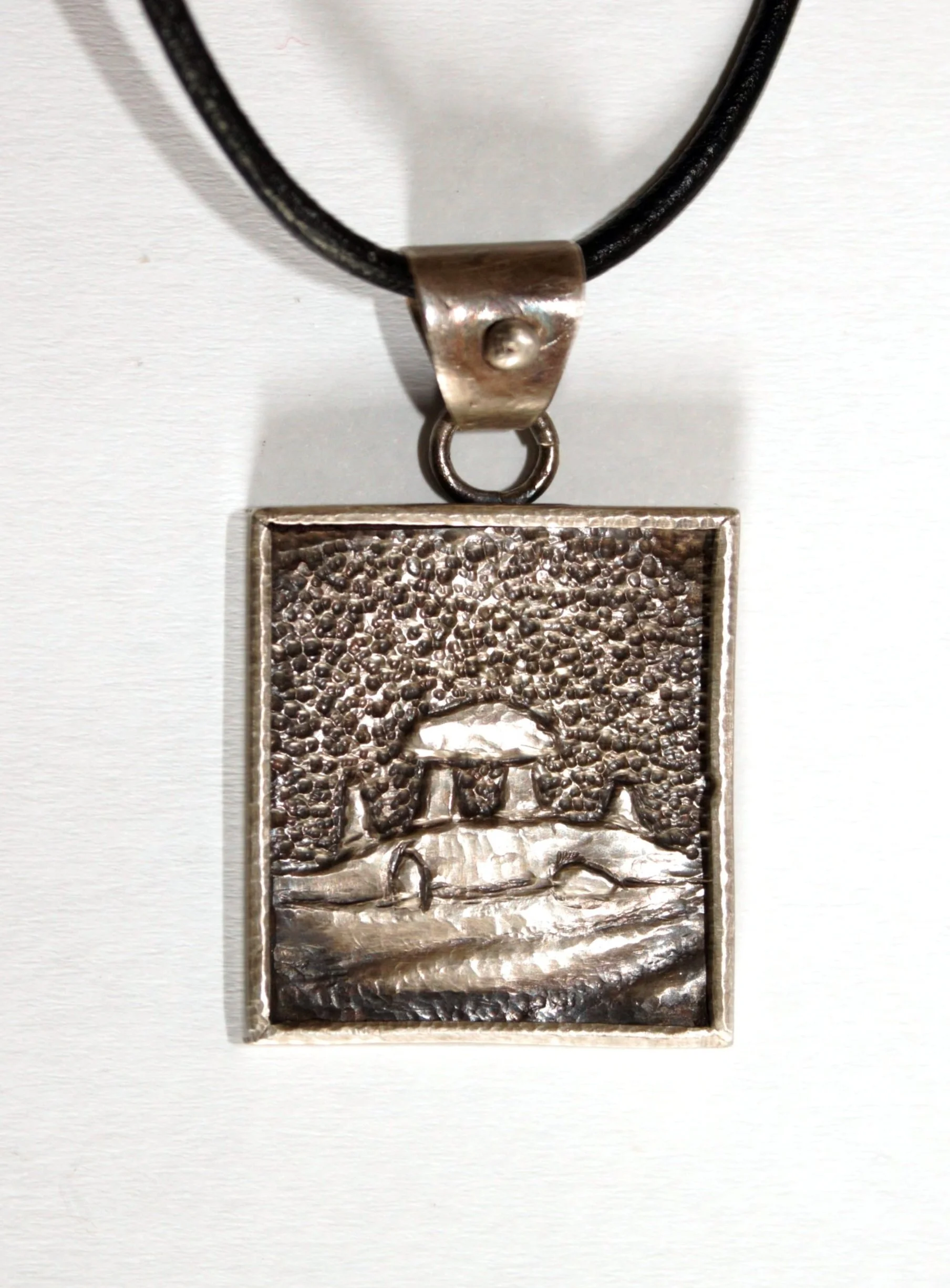 Chased Silver Pendant of a Dolmen - Monument to Our Forgotten Past