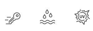 Scratch and Water Resistance. UV Protected.
