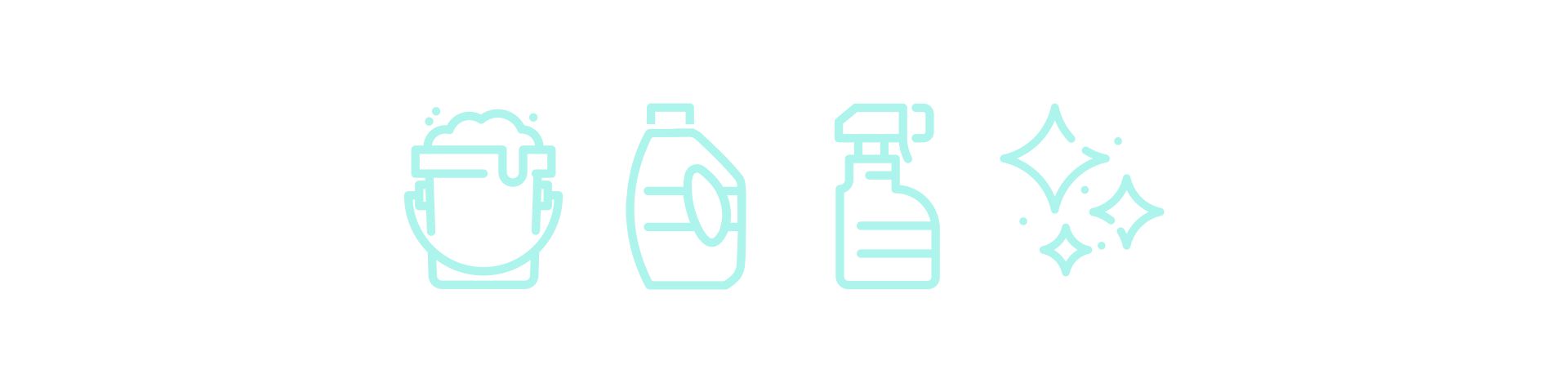 sparkly house cleaning supply icons