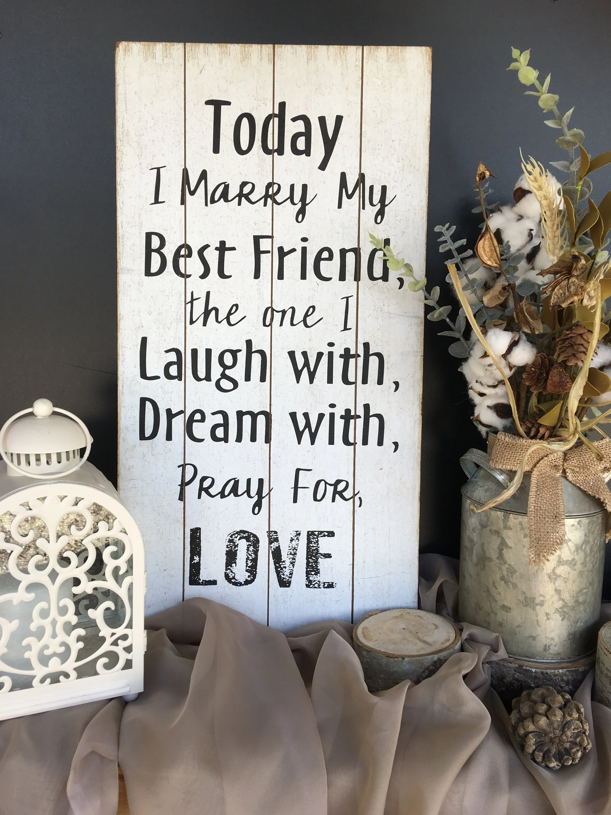 rustic wedding sign decor