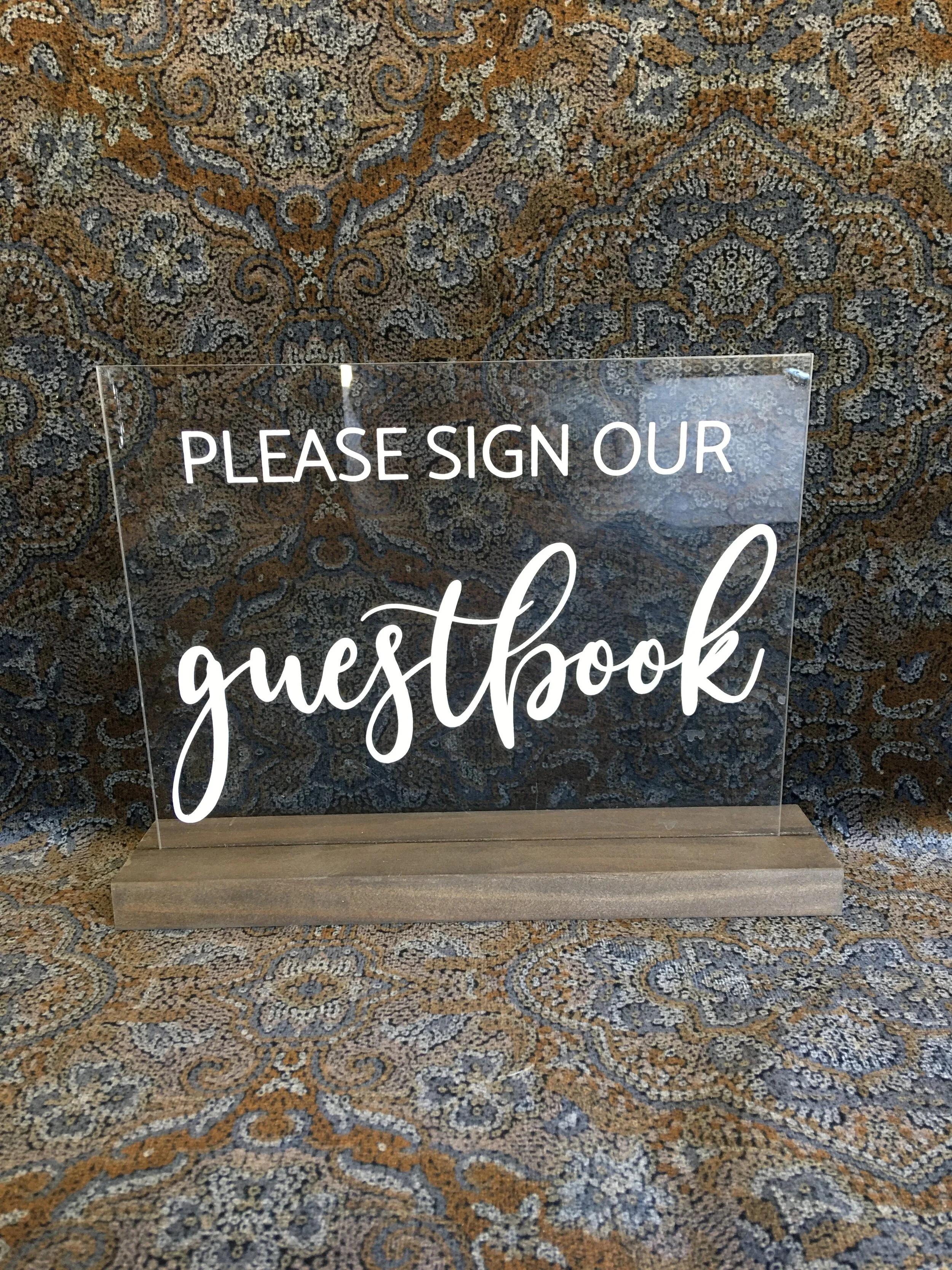 Glass Guestbook sign