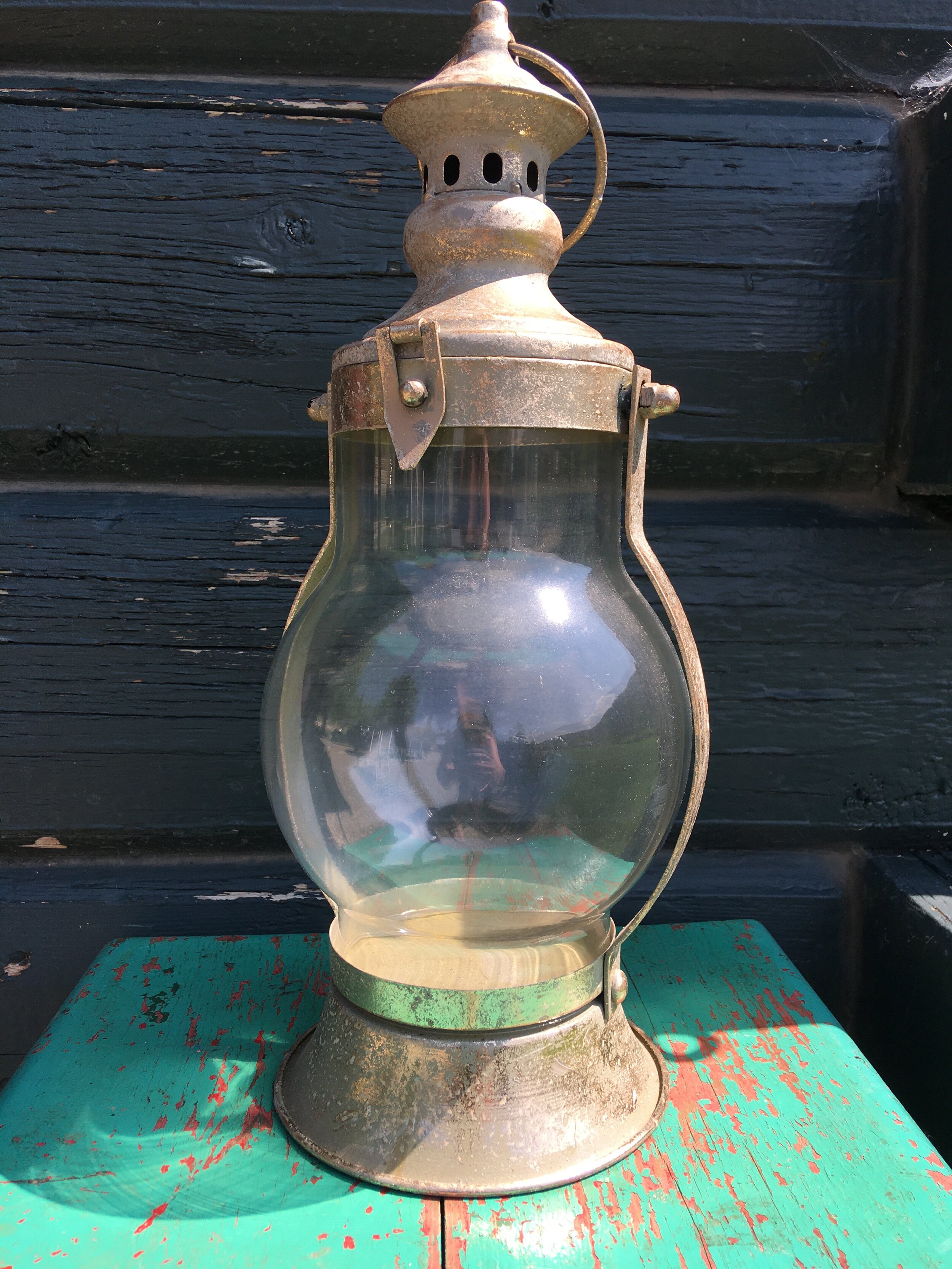Antique glass lantern 