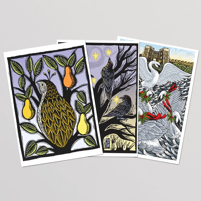 6 Twelve Days of Xmas 5x7 Cards