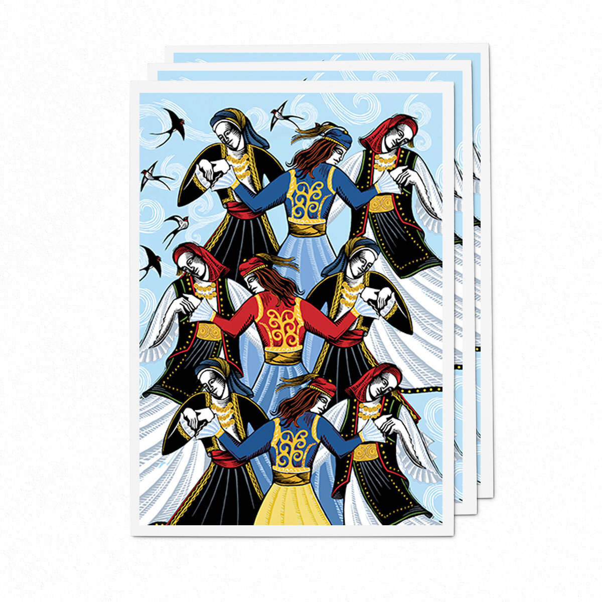 Nine Ladies Dancing 5x7 Card