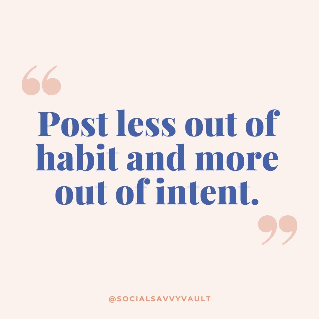 INTENT &gt; HABIT 🔥⠀⠀⠀⠀⠀⠀⠀⠀⠀
It is ALWAYS better to post purposeful content rather than keep up with an unattainable and uninspired routine!⠀⠀⠀⠀⠀⠀⠀⠀⠀
⠀⠀⠀⠀⠀⠀⠀⠀⠀
Anyone else agree??? 🙋🏼&zwj;♀️⚡️⠀⠀⠀⠀⠀⠀⠀⠀⠀
.⠀⠀⠀⠀⠀⠀⠀⠀⠀
.⠀⠀⠀⠀⠀⠀⠀⠀⠀
.⠀⠀⠀⠀⠀⠀⠀⠀⠀
#socialsavvy