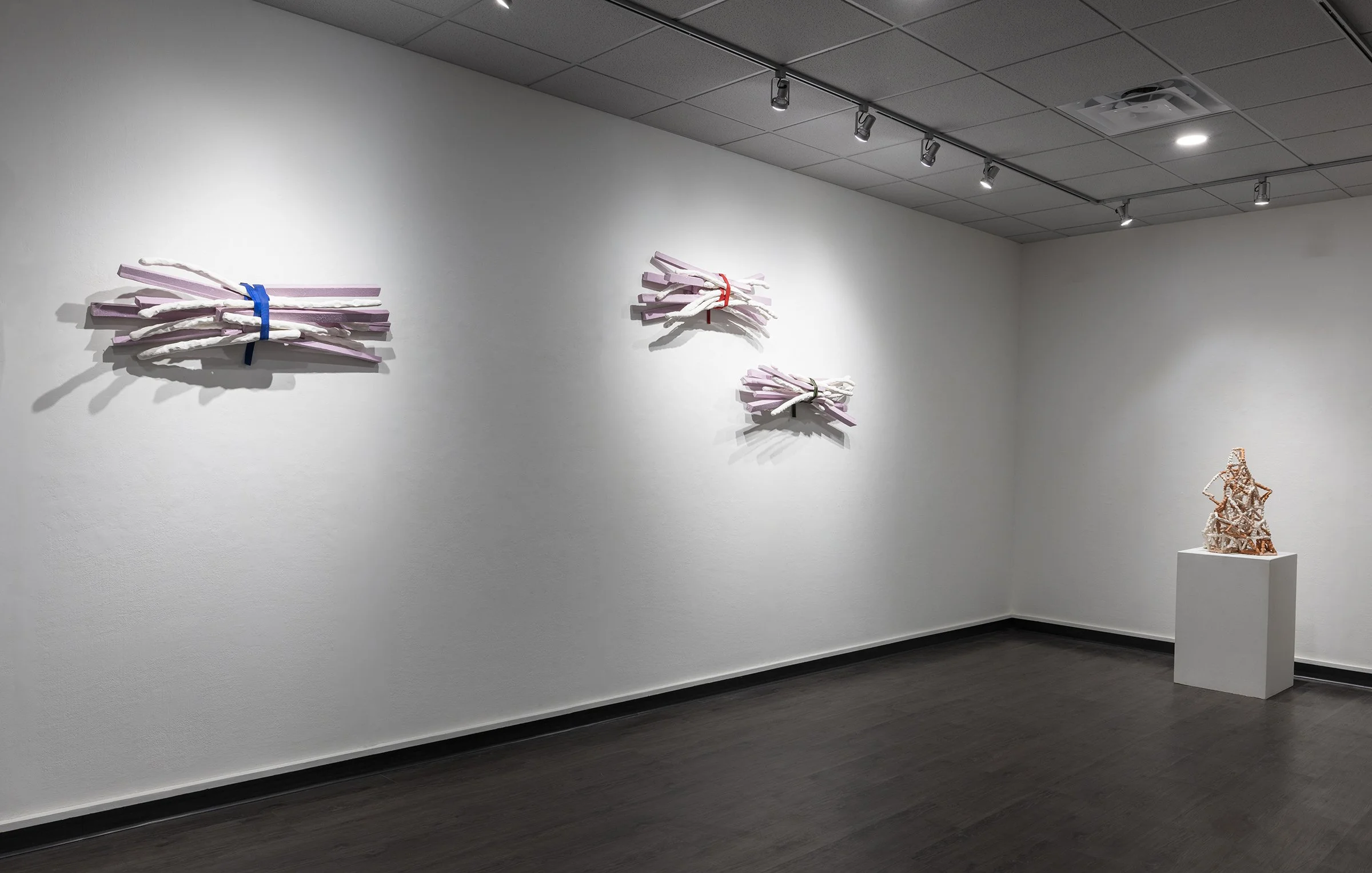    [LEFT]       A LUMINIST GATHERING OF LENTICULAR CLOUDS FOR G. C. BINGHAM       Porcelain, insulation foam, ratchet strap. 8” x 38” x 6”, 2021&nbsp;     [RIGHT]       A CAUTIONARY BABBLING FOR VLADIMID TATLIN — ASEMIC CONSTRUCTION    &nbsp;&nbsp;&n