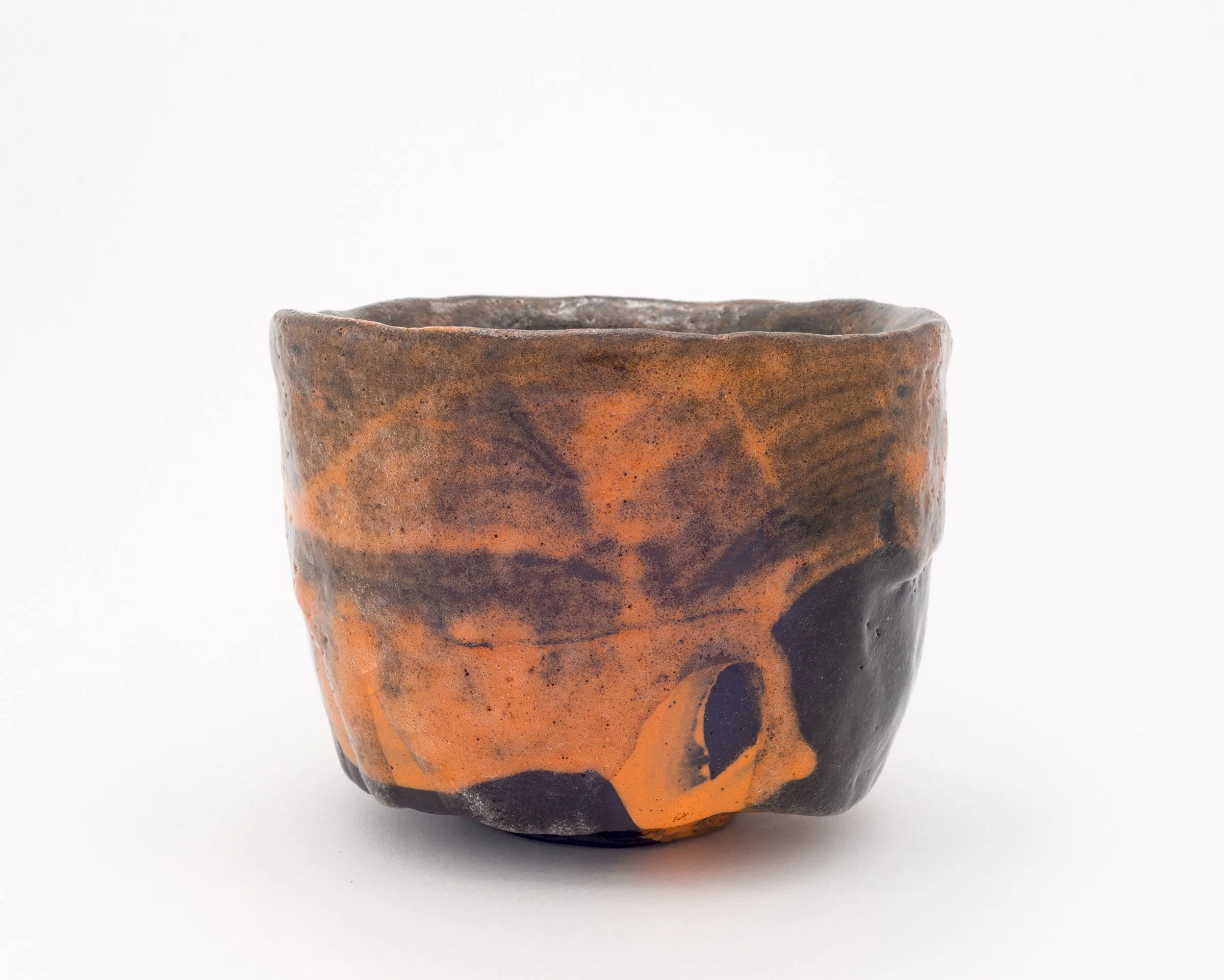    ORANGE SLIP OVER BLACK PORCELAIN, OXIDATION ATMOSPHERE— INCHOATE DRINKING VESSEL   &nbsp;   &nbsp;&nbsp;&nbsp;Ceramic. 4.5” x 5” x 4.5”, 2019     