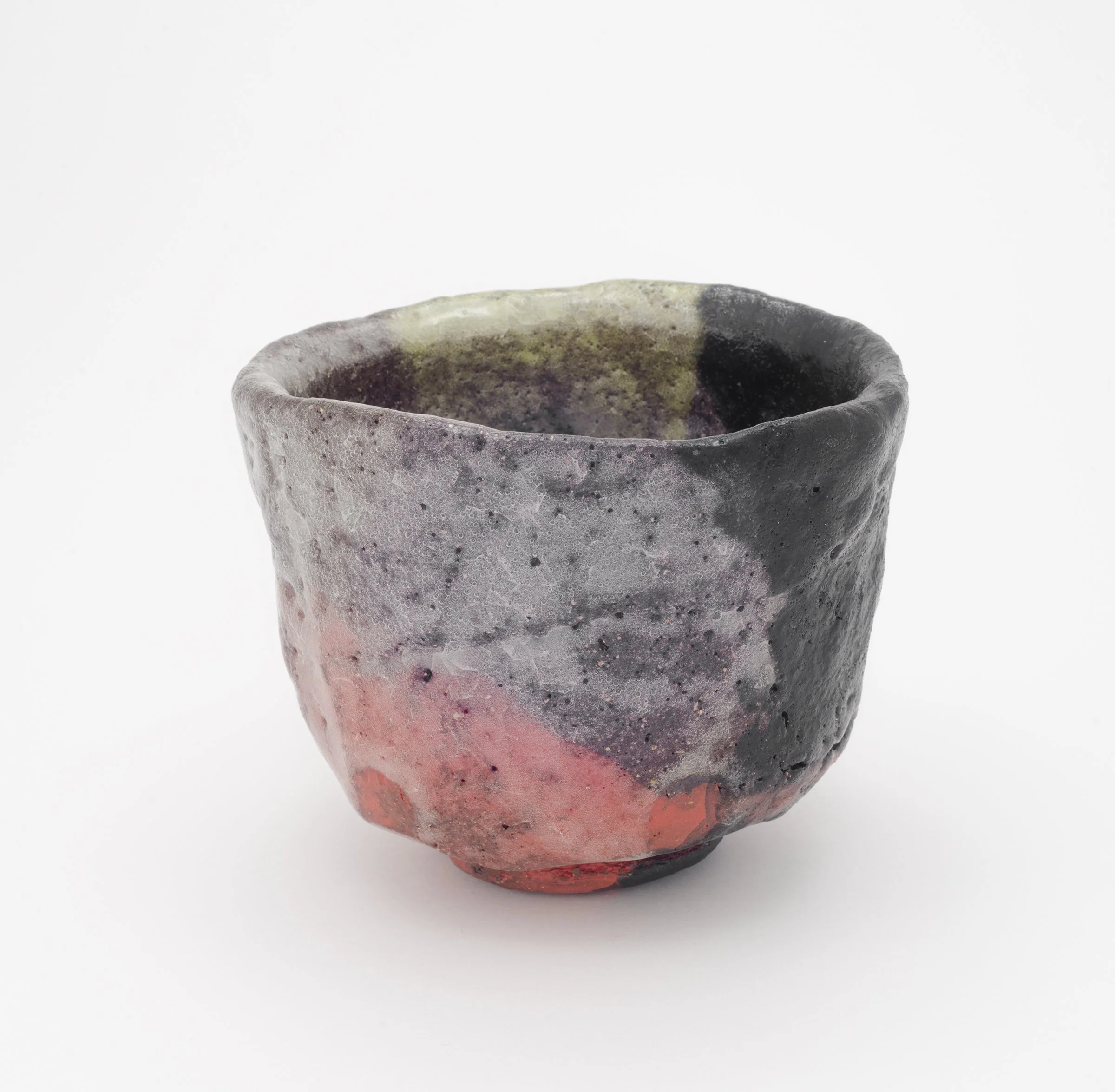    POLYCHROME SLIPS, RED-STONEWARE, OXIDATION ATMOSPHERE — INCHOATE DRINKING VESSEL   &nbsp;   &nbsp;&nbsp;&nbsp;Ceramic. 4” x 4.5” x 4” 2018     