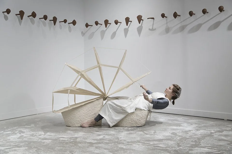     MFA,  K. Coughlin —  Appendage       Performer, Ceramic, Textile. 48” x 60” x 24”, 2018     