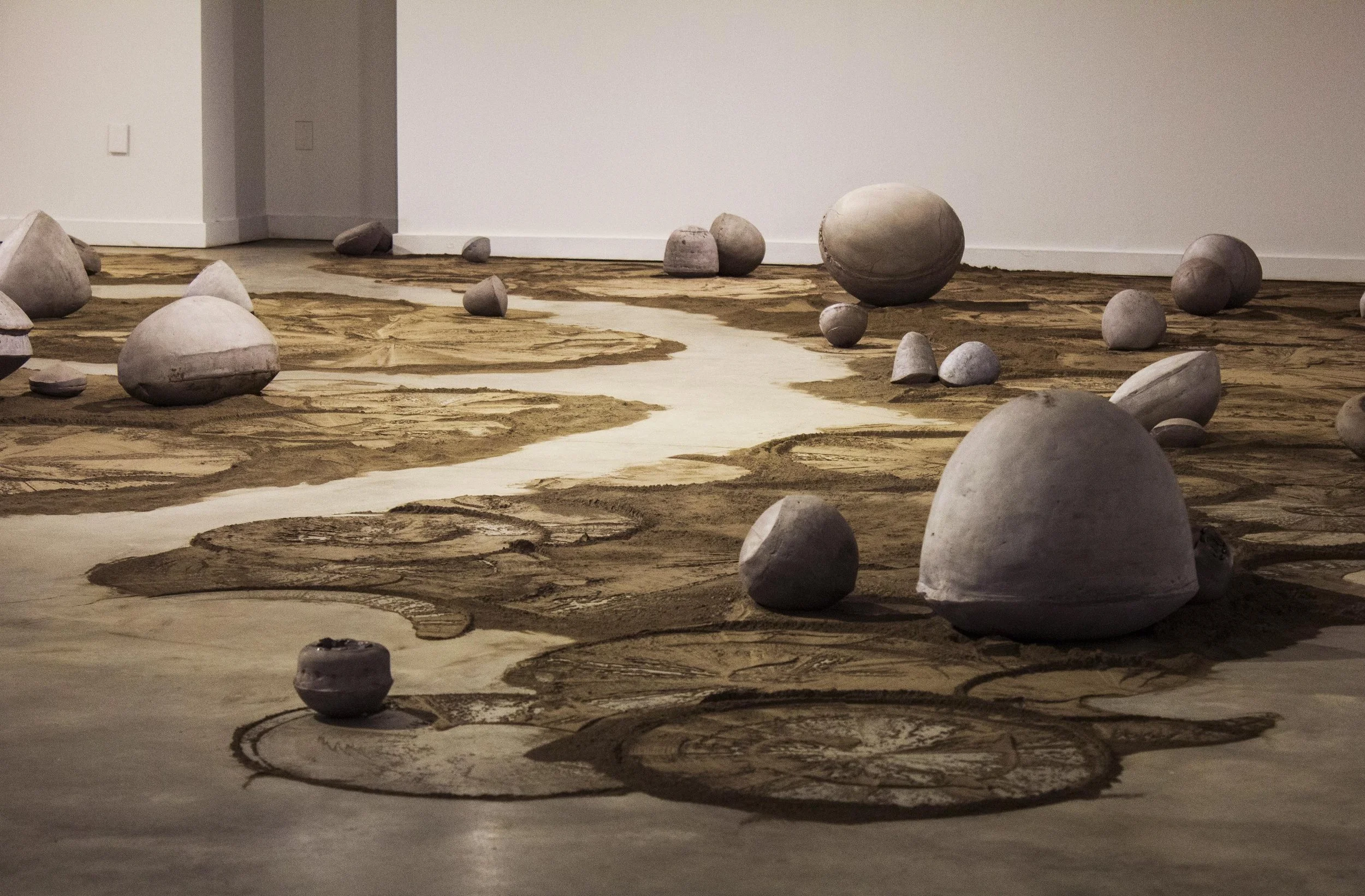     MFA,  E. Buss —  Wander | Wonder       Ceramic, Clay Dust. 2’ x 40’ x 30’, 2018     