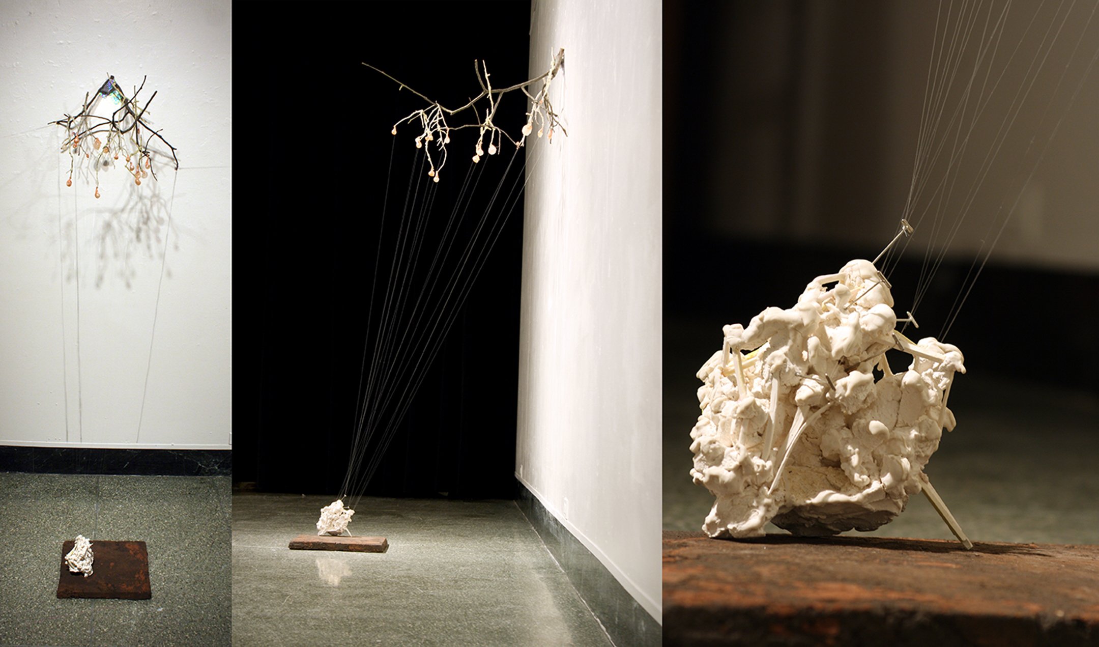     MFA,  B. Pariso —  Bubblegum      [Multiple Views &amp; Detail]     ‍  ‍   Ceramic, Soils, Thread, Bubblegum. 6’ x 2’ x 3’, 2012&nbsp;       