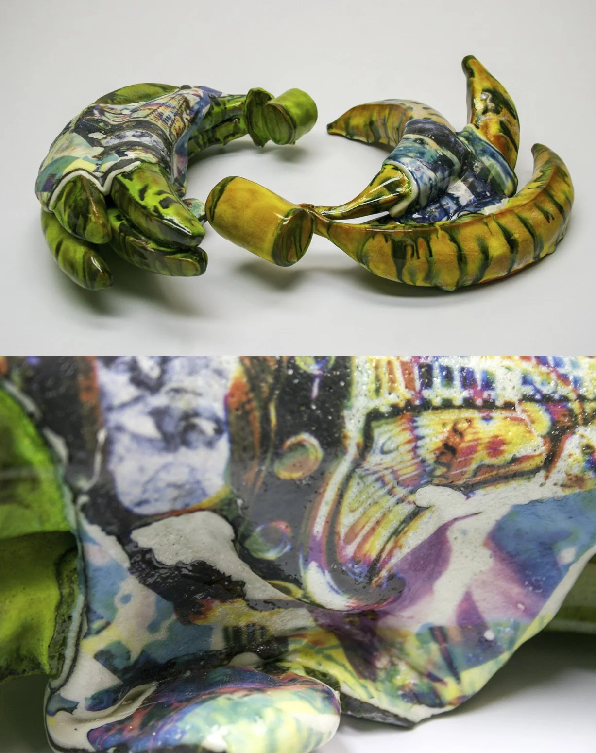     Post-baccalaureate,  A. Bryant —  Devore ,  and Surface Detail&nbsp;       Earthenware. 3" x 23" x 11", 2019     