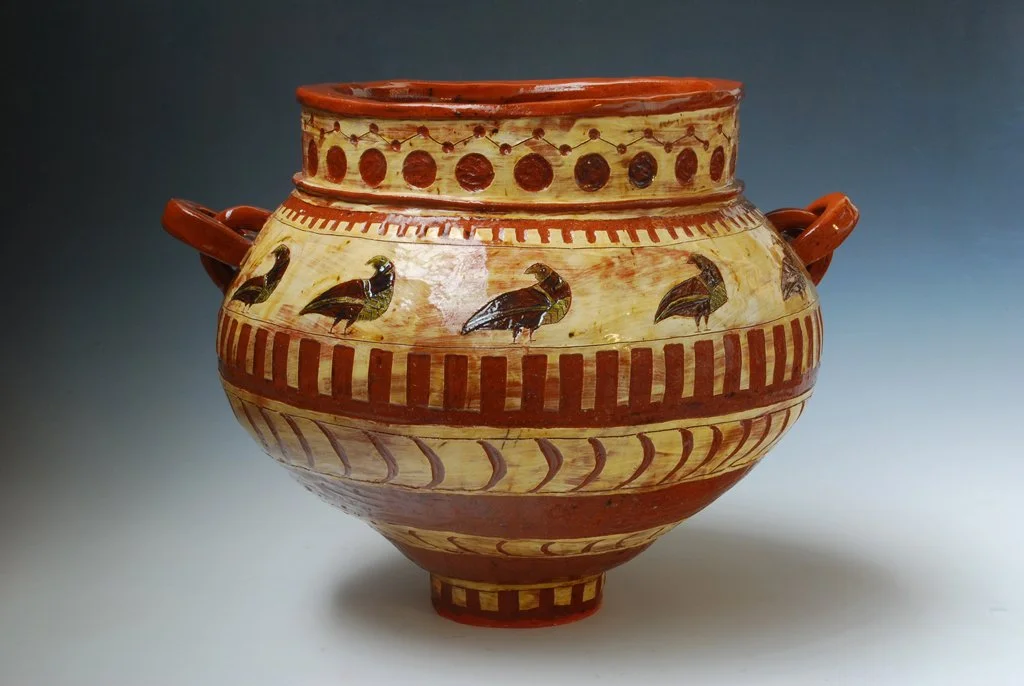     Introduction to Ceramics,  Historical Project   —  Classical Greece       Terracotta. 29” x 38” x 34” 2009     