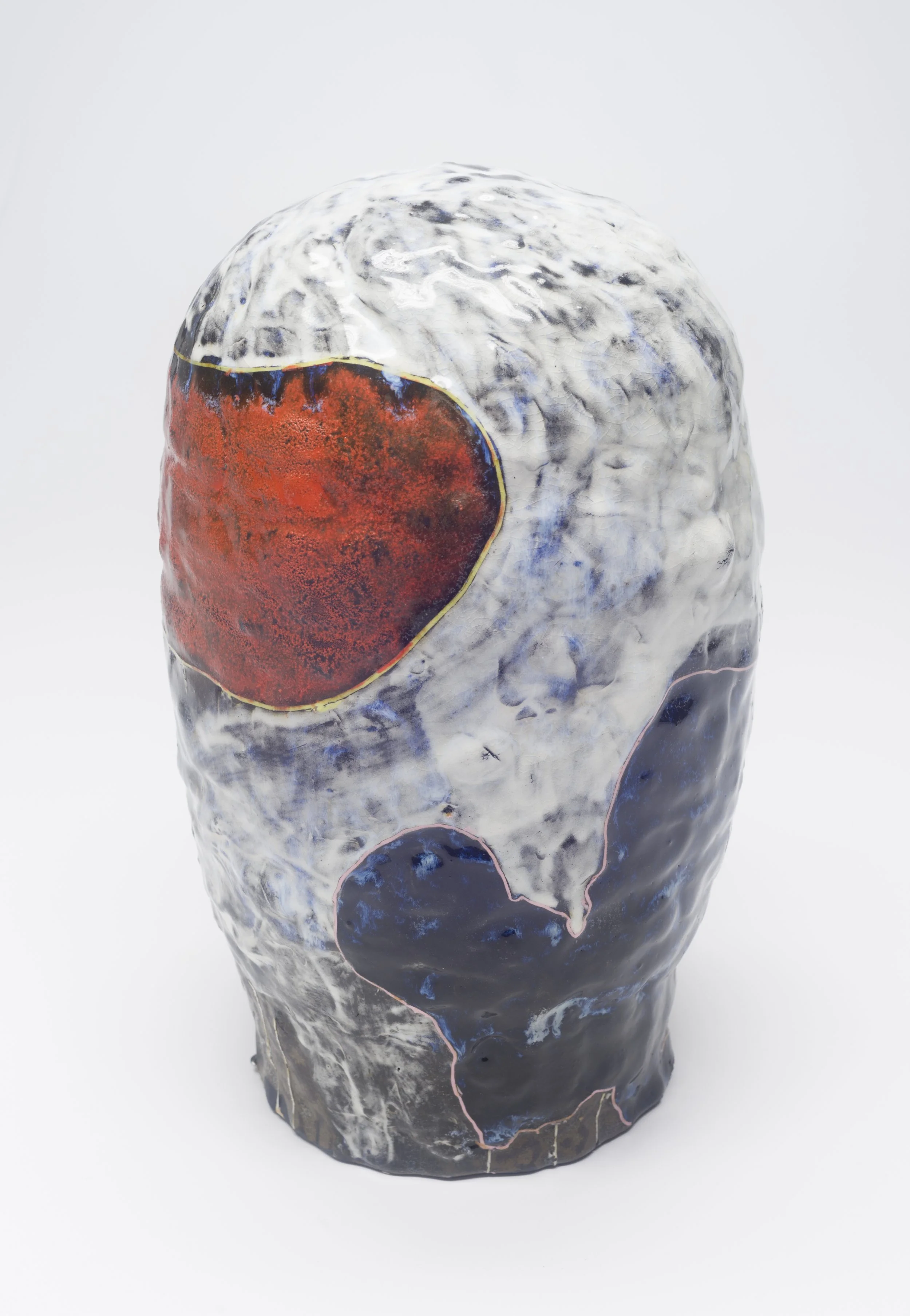    BLOOD ORANGE VISORED — OBSERVER&nbsp;    &nbsp;&nbsp;&nbsp;Ceramic. 13” x 8” x 8”, 2019     