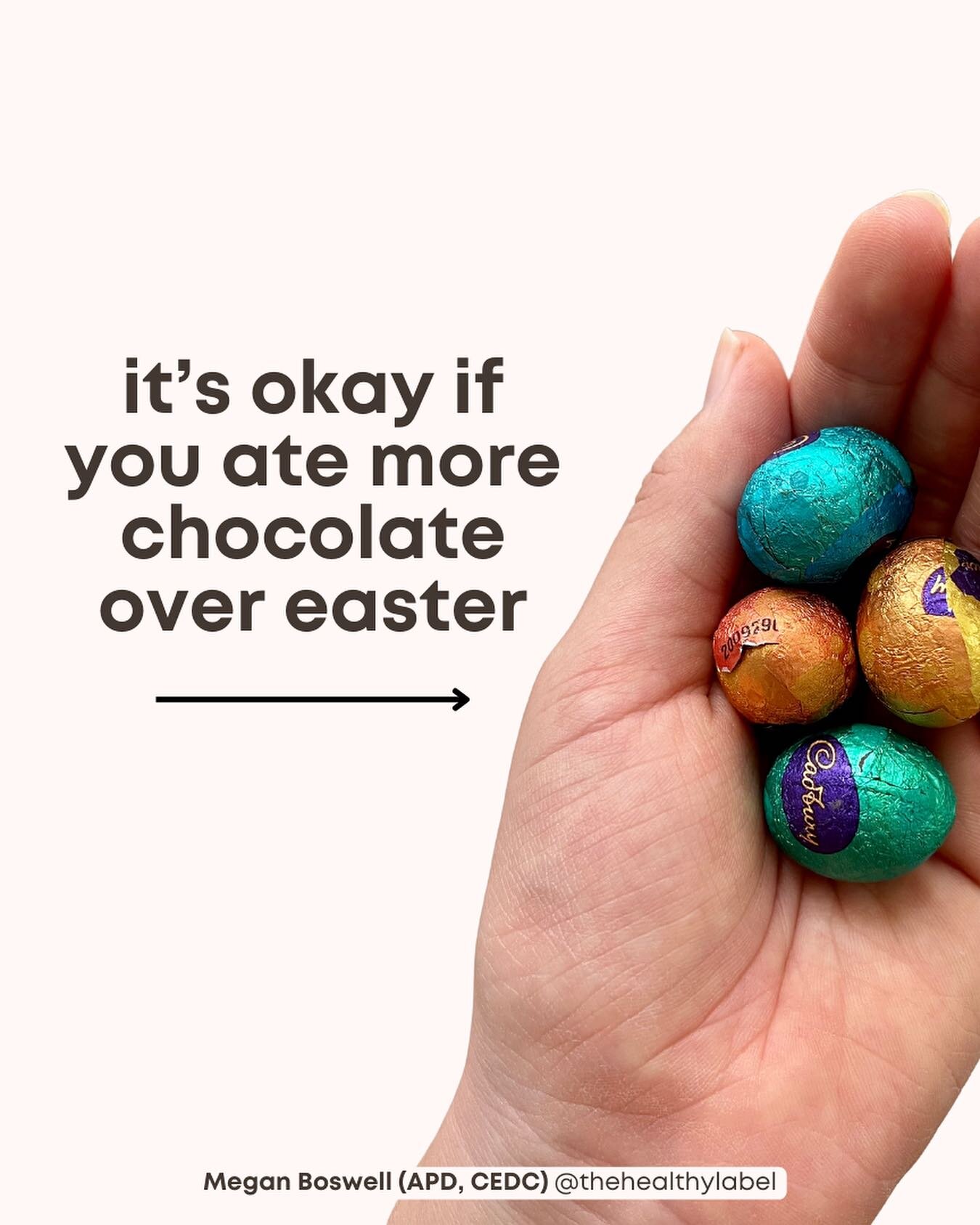 Eating during the Easter period can raise anxiety for a lot of people, with more social eating, sweets or desserts, and being out of routine with unpredictable or different schedules 🙇&zwj;♀️

Today&rsquo;s post is all about zooming out to the big p