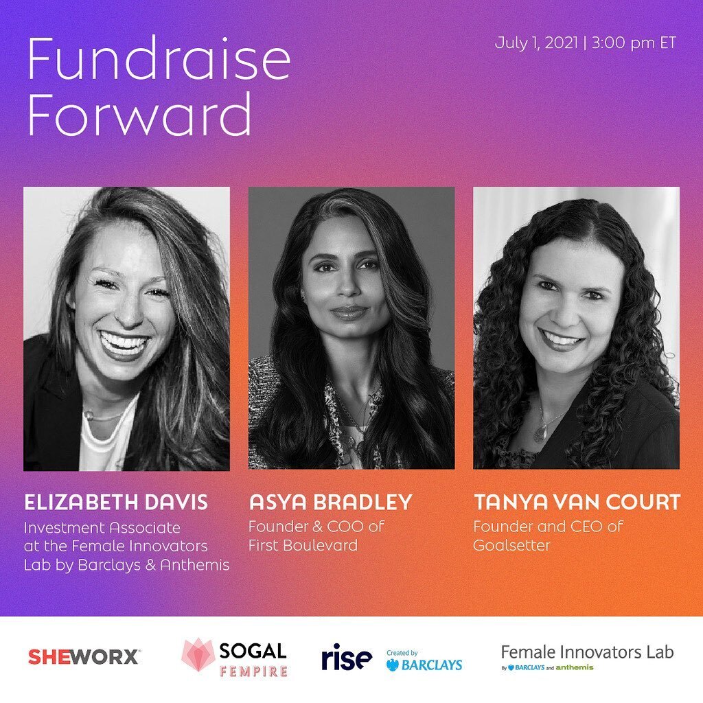 Looking to pre-game Fund the Future? Or maybe you're just interested in awesome conversations between founders or funders, fintech, or entrepreneurship? Join us for Fundraise Forward, a discussion on July 1 @3pm ET hosted with:

💸 Elizabeth Davis, I