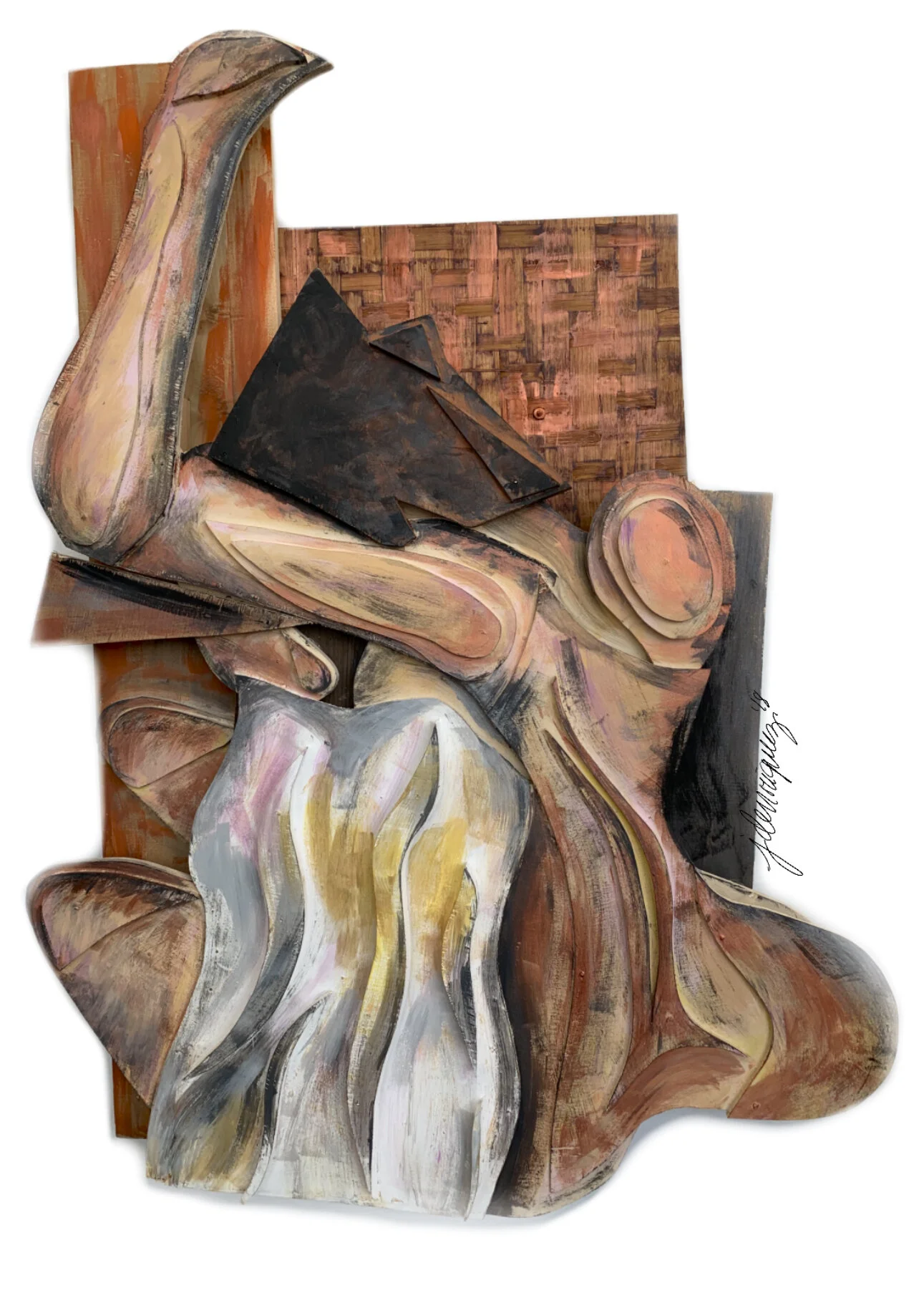 A 3D Reproduction in Wood of Edward Degas' "After the Bath"