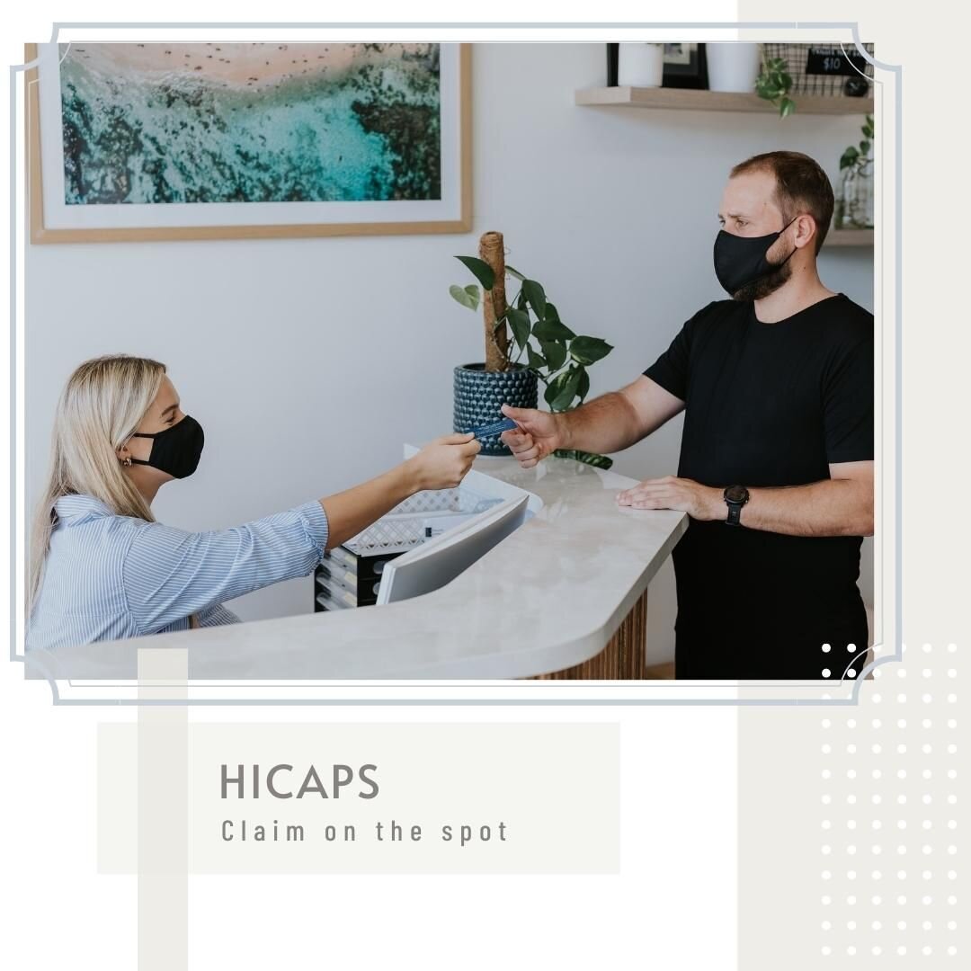 💳 HICAPS 🎴
Claim on the spot.
.
What des this mean for me?
Bring your Private Health card and we can swipe it so that you only pay the gap! 👏
*Check with you health fund for your cover*