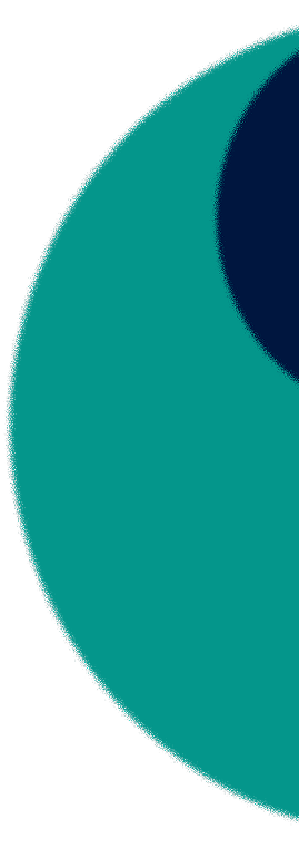 Close-up of a teal and dark blue curved design element.
