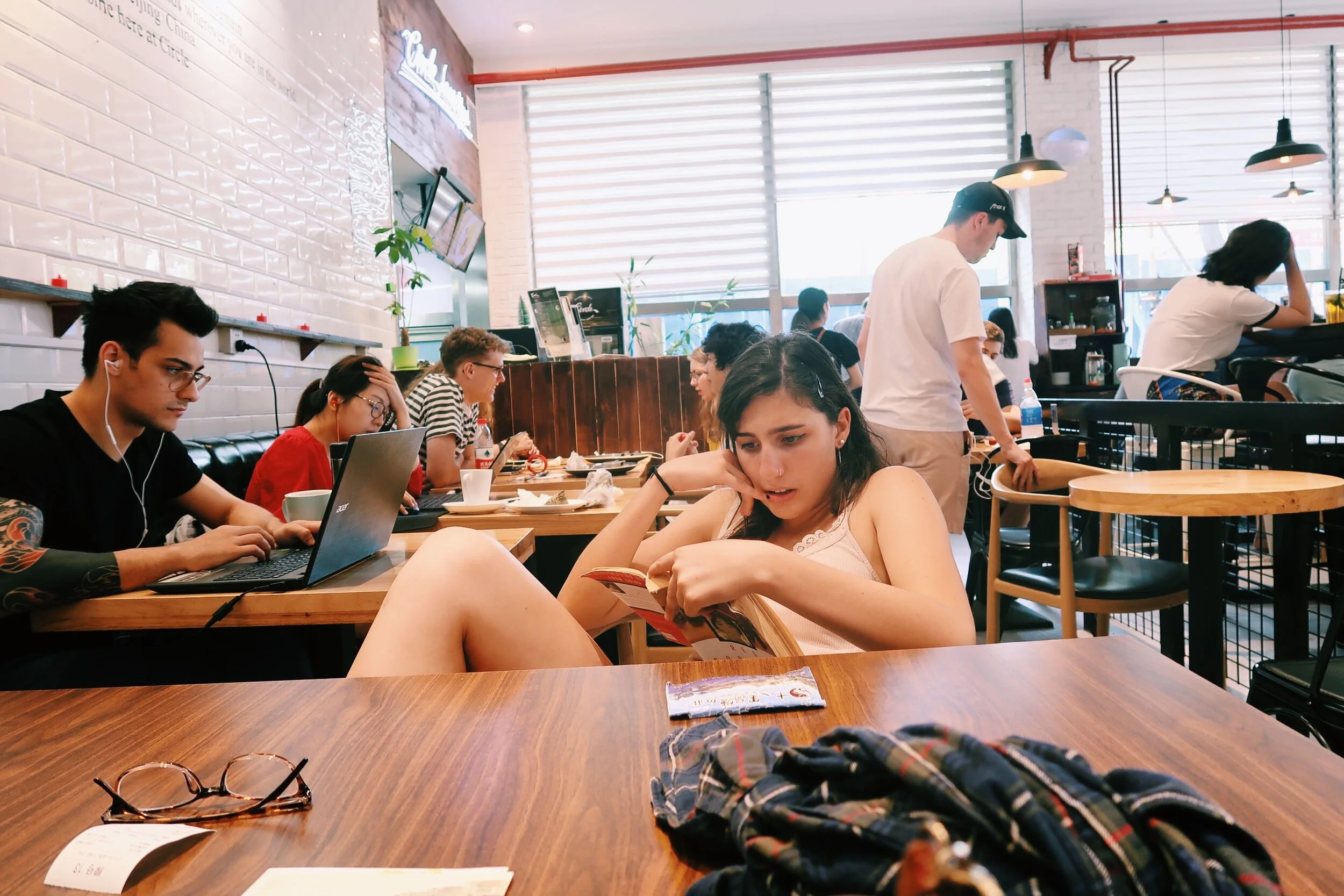  renmin university ‘19. friends took a 45 min train just so I could sit at my old haunt, eat a rice bowl and ignore them. I love you.   