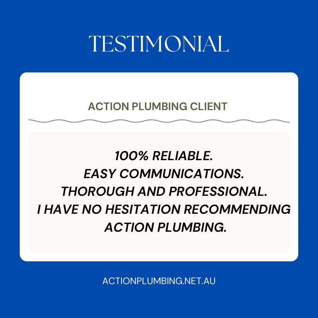You can trust us. We&rsquo;re not out to trick or overcharge our clients, the success of our business model relies on happy customers and maintaining our excellent reputation.

#actionplumbing
#canberraplumber
#canberraroofers
#canberrabathroomrenova