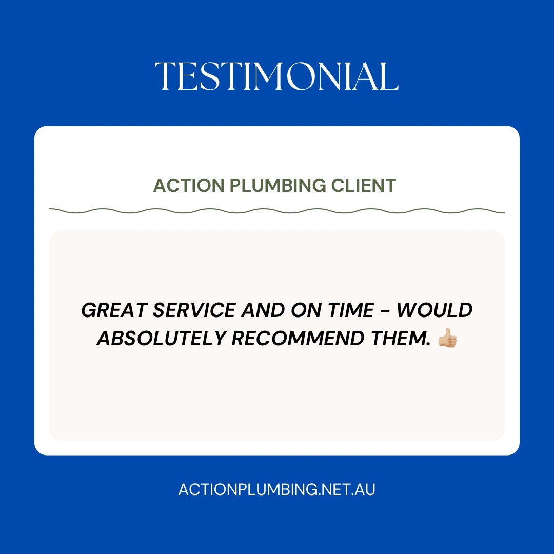 Timeliness &ndash; providing honest timeframes and striving to meet expectations on time, every time. 

#actionplumbing
#canberraplumber
#canberraroofers
#canberrabathroomrenovations