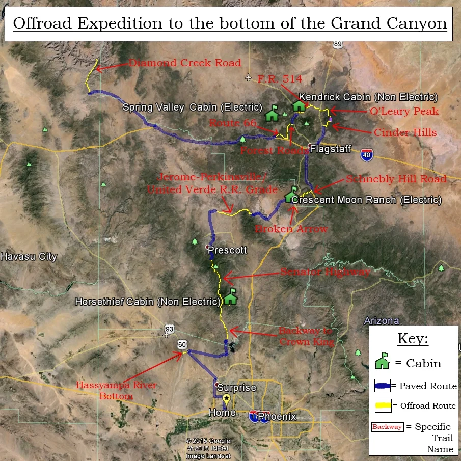 The route we would be following for this trip