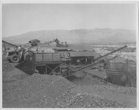 Equipment operating at the mill site sometime in the 1950s or 60s. 2011-03-0830, ADMMR Photo Archive, Arizona Geological Survey.