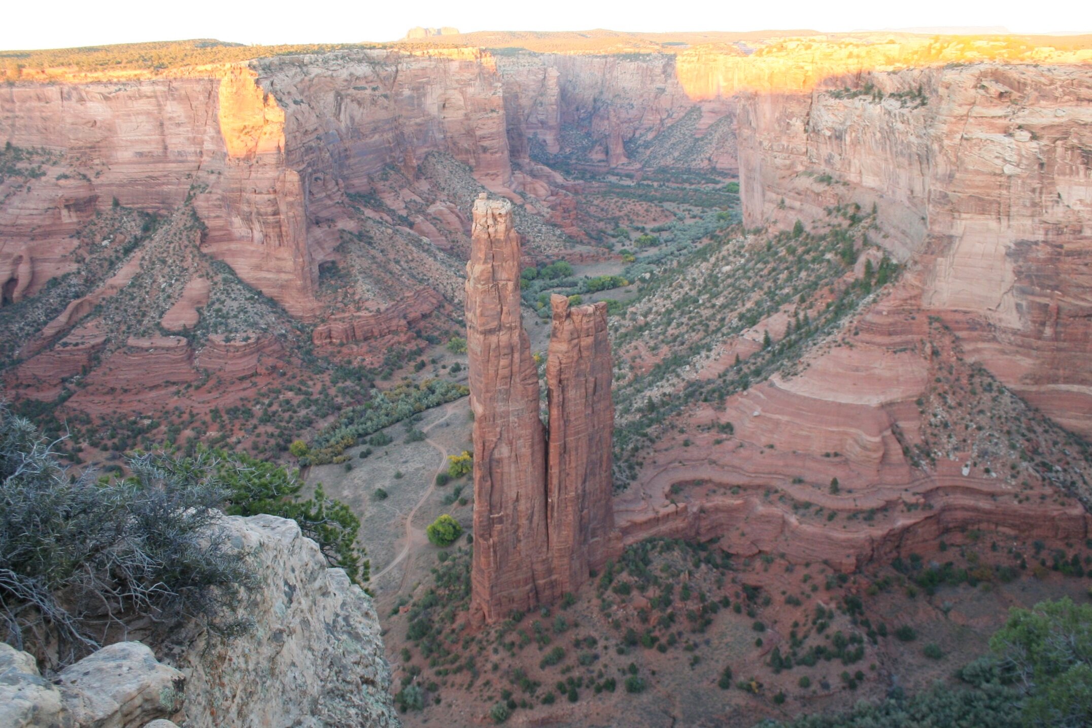   The view of Spider Rock from the overlook.  