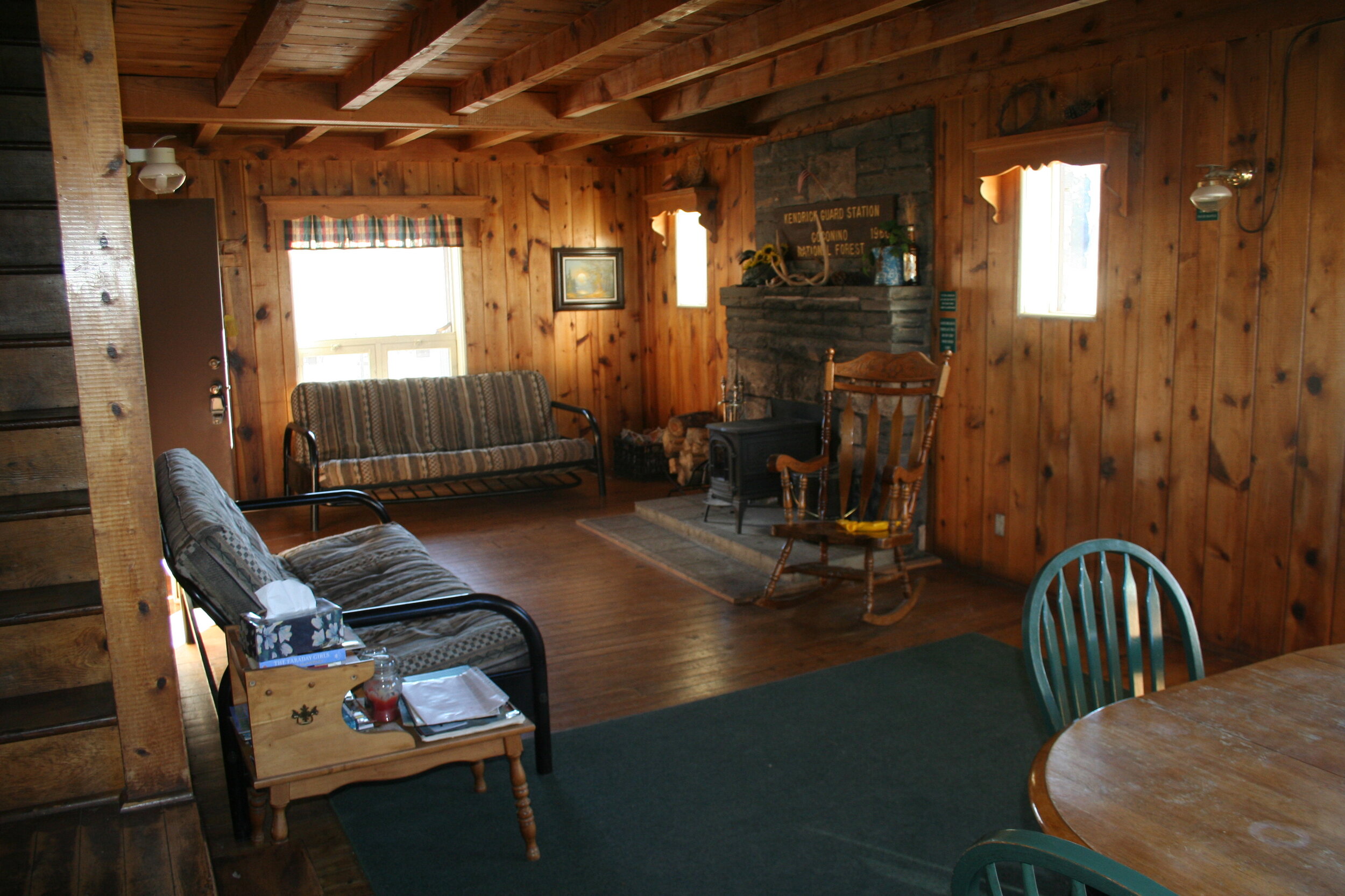   An inside view of Kendrick Cabin.  