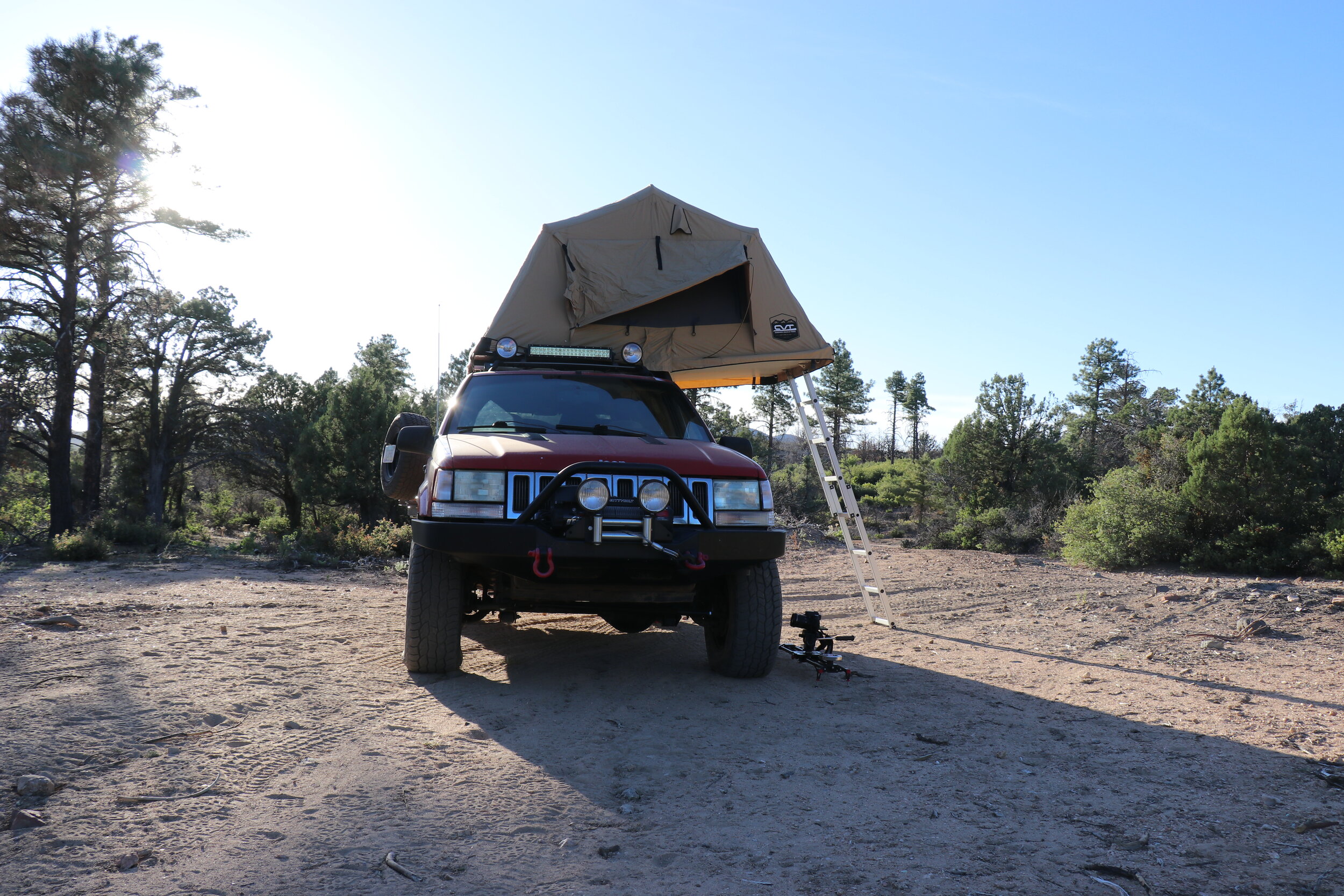 Setting up camp east of Camp Wood.