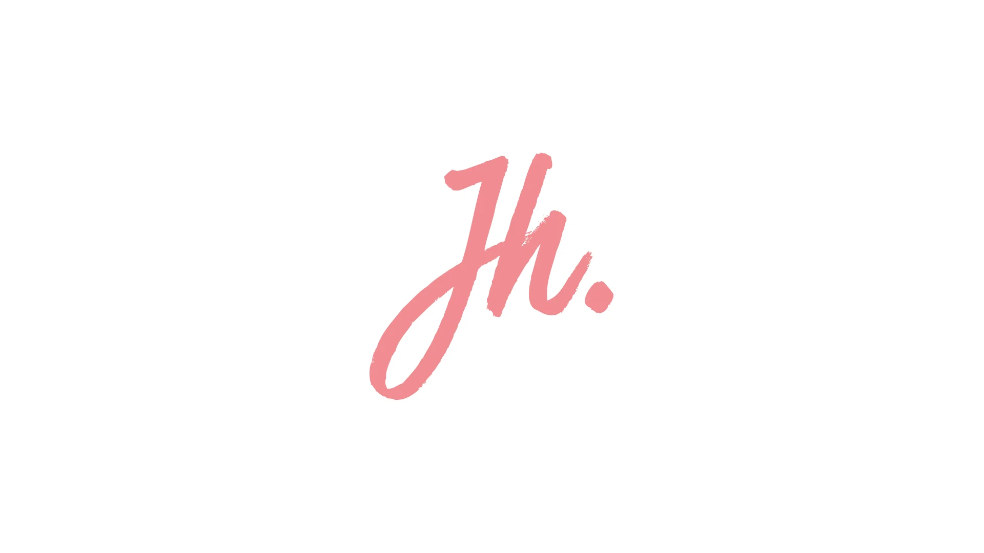 Pink handwritten-style text reading 'Jhu.' on a white background.