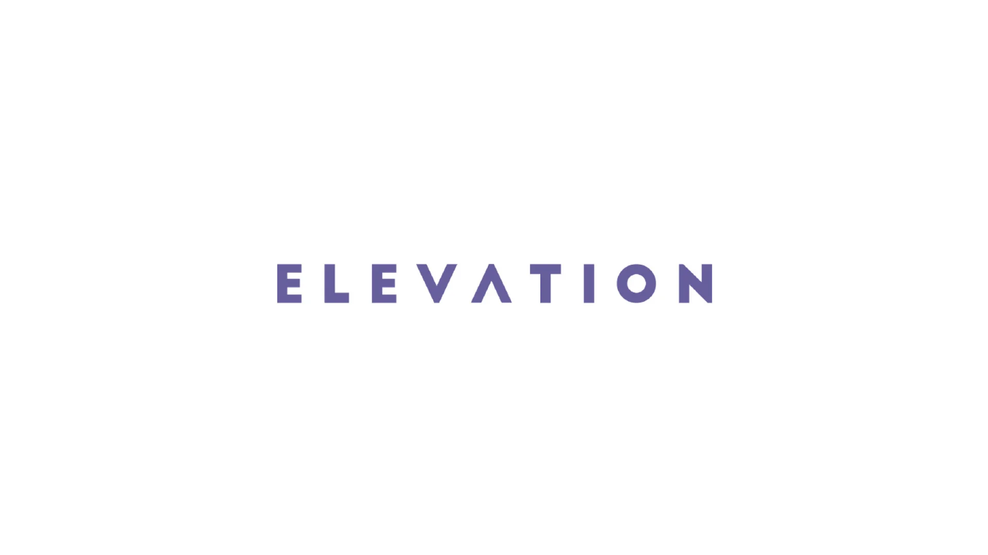 Stylized text spelling 'ELEVATION' in purple on a white background.