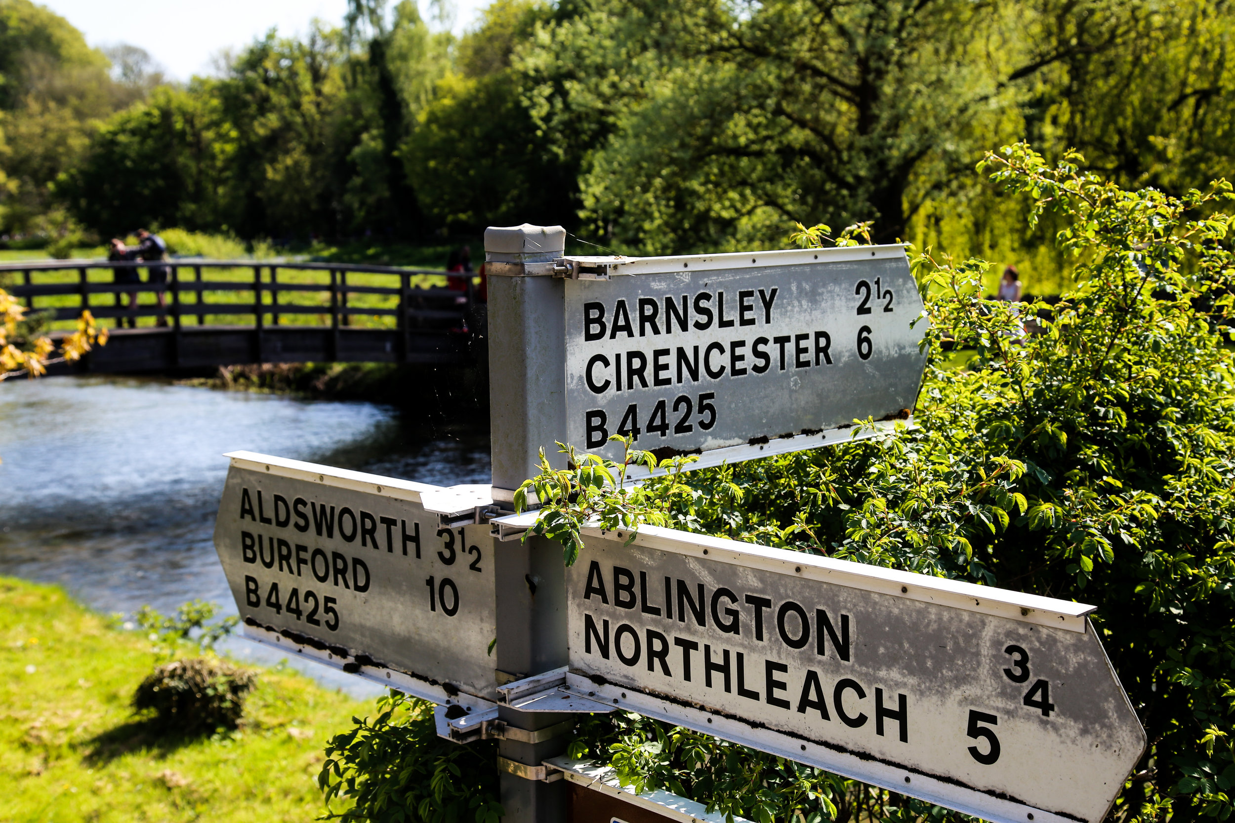 Signpost in Bibury Cotswolds