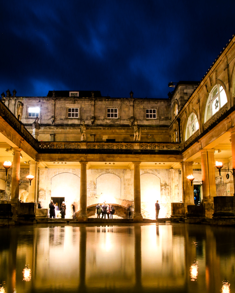 Roman baths at dusk Bath
